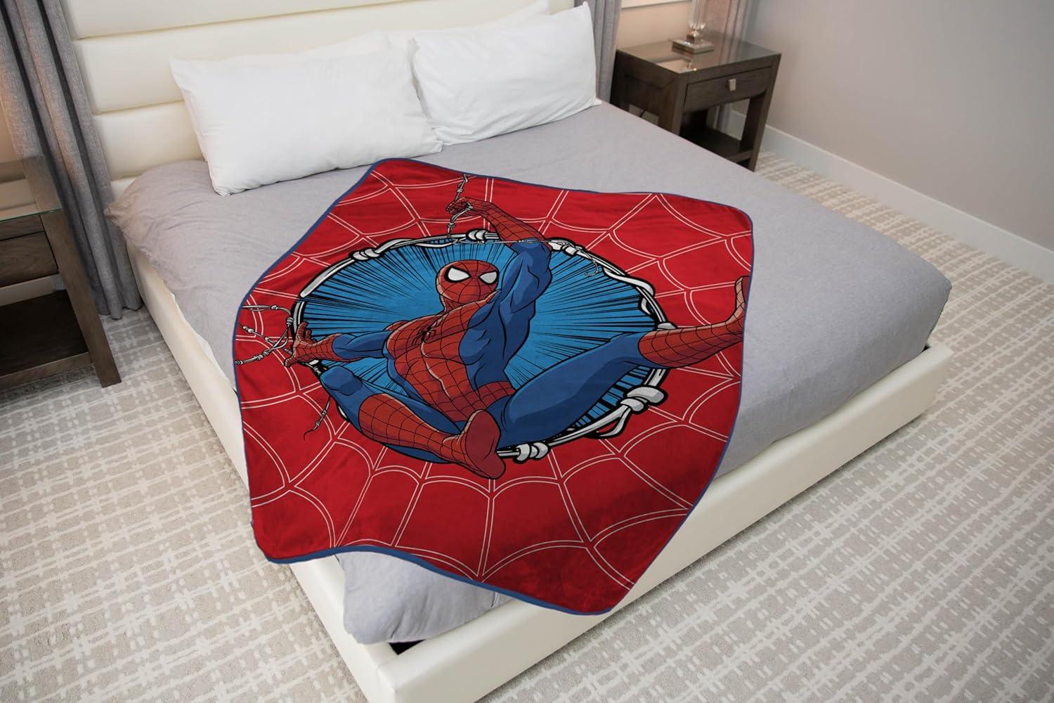 imageJay Franco Kids Plush Throw Blanket Soft amp Comfy Throw for Couch or Bed Cozy Home Dcor for Living Room amp Bedroom Pink Bluey 40x50 Travel BlanketRed Spiderman