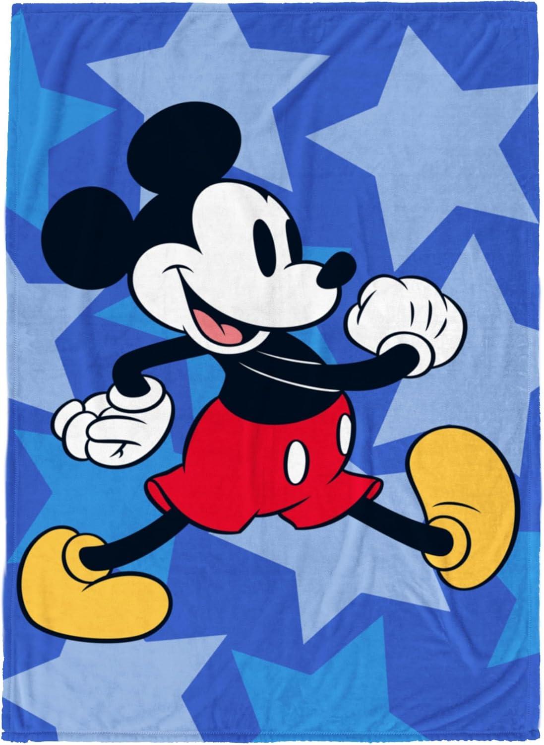 imageJay Franco Kids Plush Throw Blanket Soft amp Comfy Throw for Couch or Bed Cozy Home Dcor for Living Room amp Bedroom Pink Bluey 40x50 Travel BlanketBlue Mickey Mouse