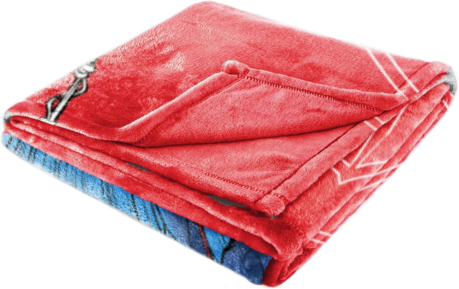 imageJay Franco Kids Plush Throw Blanket Soft amp Comfy Throw for Couch or Bed Cozy Home Dcor for Living Room amp Bedroom Pink Bluey 40x50 Travel BlanketRed Spiderman