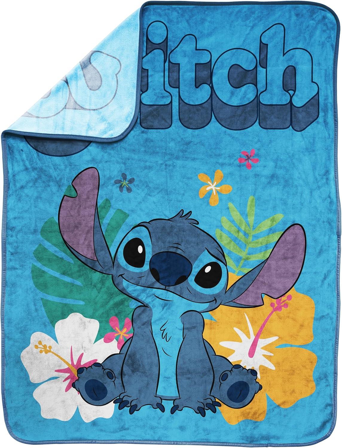 imageJay Franco Kids Plush Throw Blanket Soft amp Comfy Throw for Couch or Bed Cozy Home Dcor for Living Room amp Bedroom Pink Bluey 40x50 Travel BlanketBlue Stitch