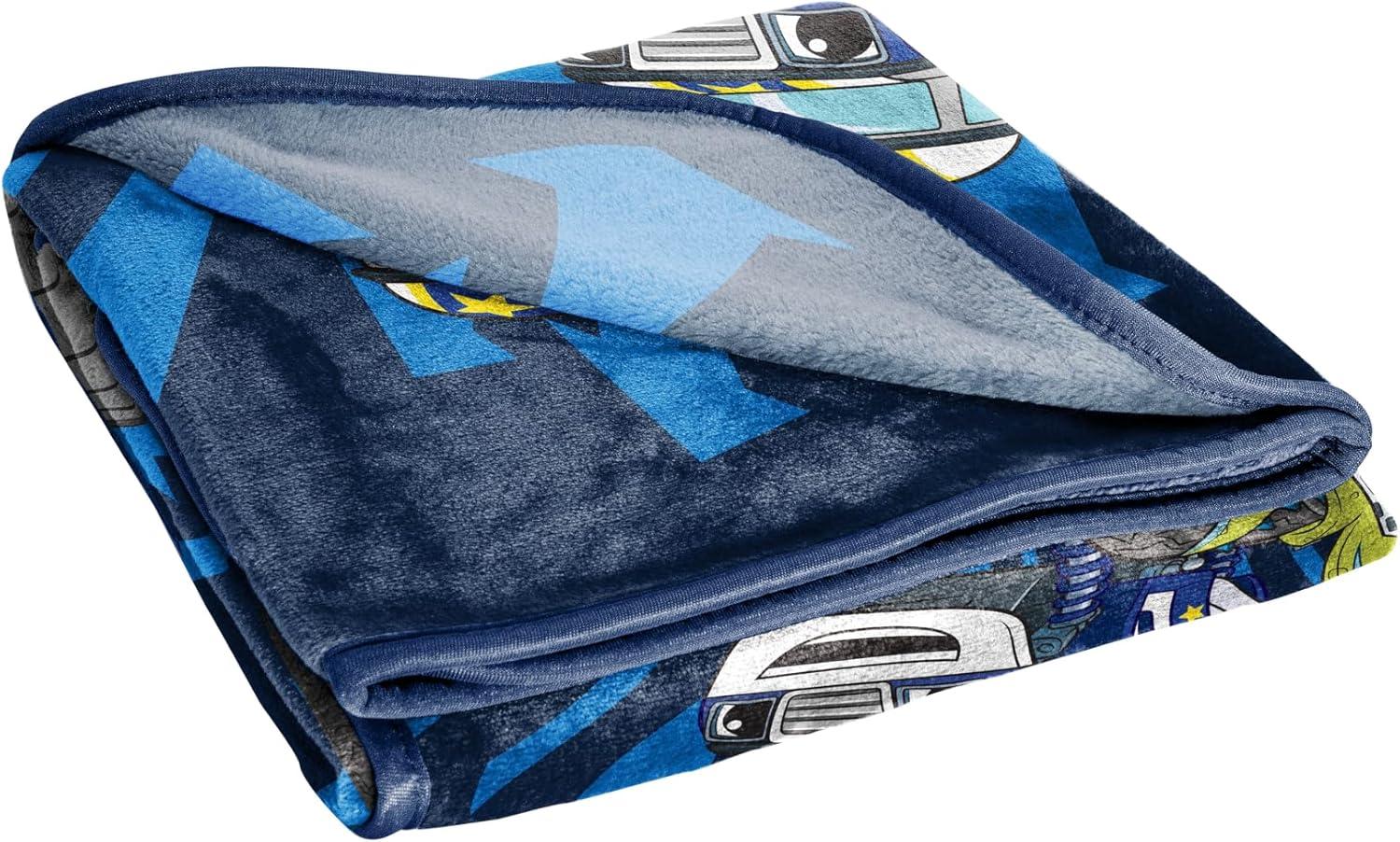 imageJay Franco Kids Plush Throw Blanket Soft amp Comfy Throw for Couch or Bed Cozy Home Dcor for Living Room amp Bedroom Pink Bluey 40x50 Travel BlanketBlue Blaze