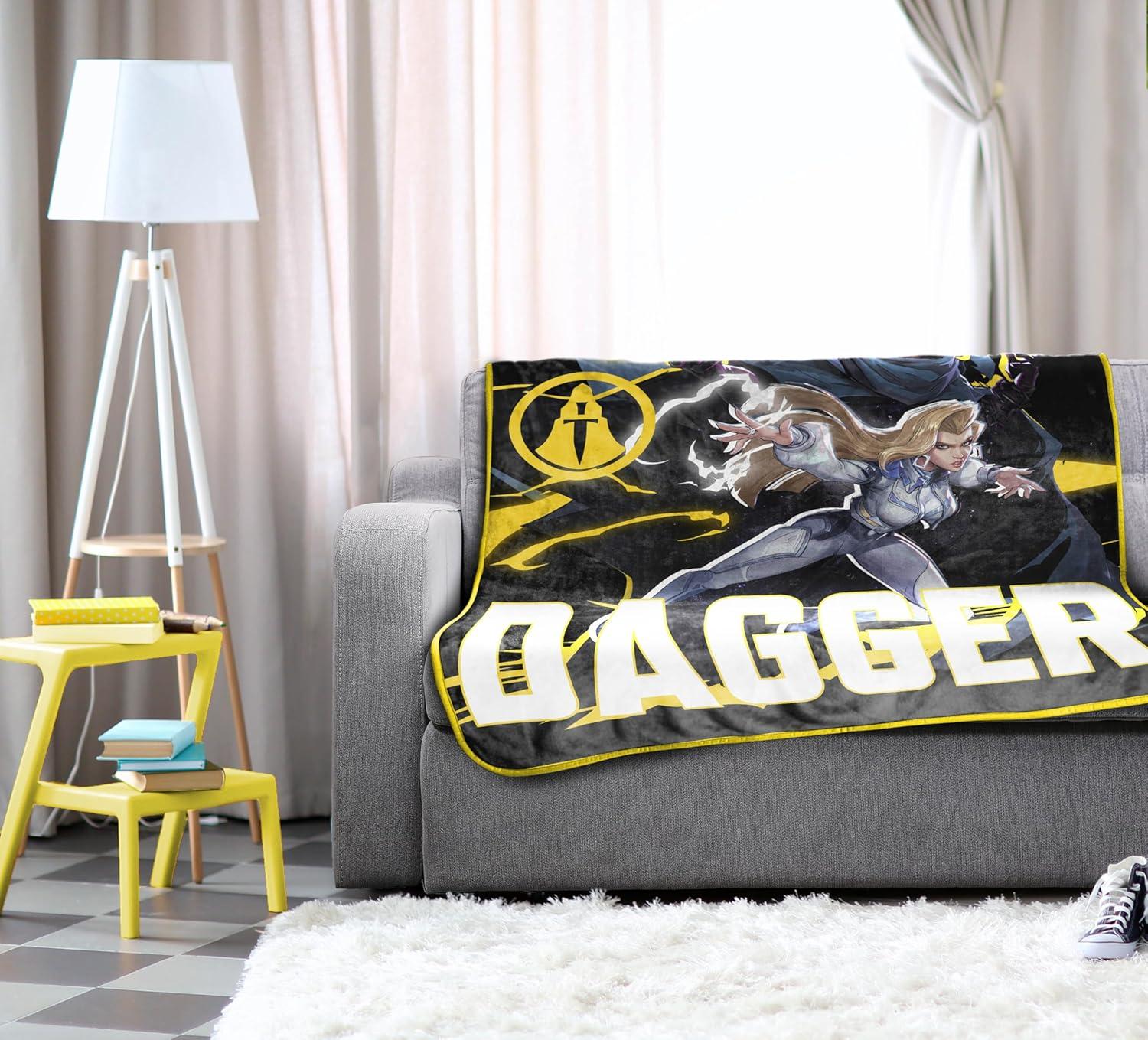 imageJay Franco Kids Plush Throw Blanket Soft amp Comfy Throw for Couch or Bed Cozy Home Dcor for Living Room amp Bedroom Pink Bluey 40x50 Travel BlanketMulti Marvel Rivals Clock Dagger