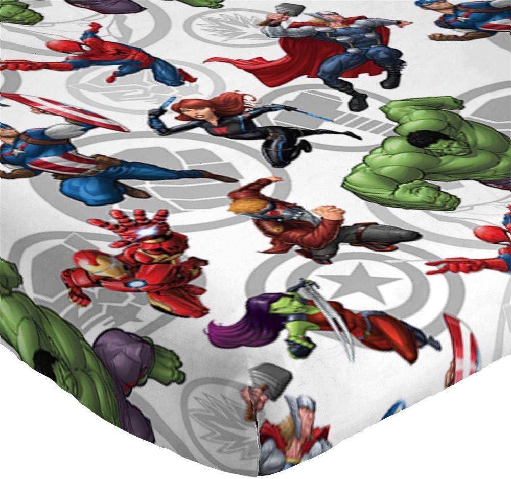 imageJay Franco Kids Sheet Set with Fitted Flat Sheets amp Pillow Cover UltraSoft Bedding with Pillowcase for Room Decor White Bluey 4 Piece FullMulti Avengers