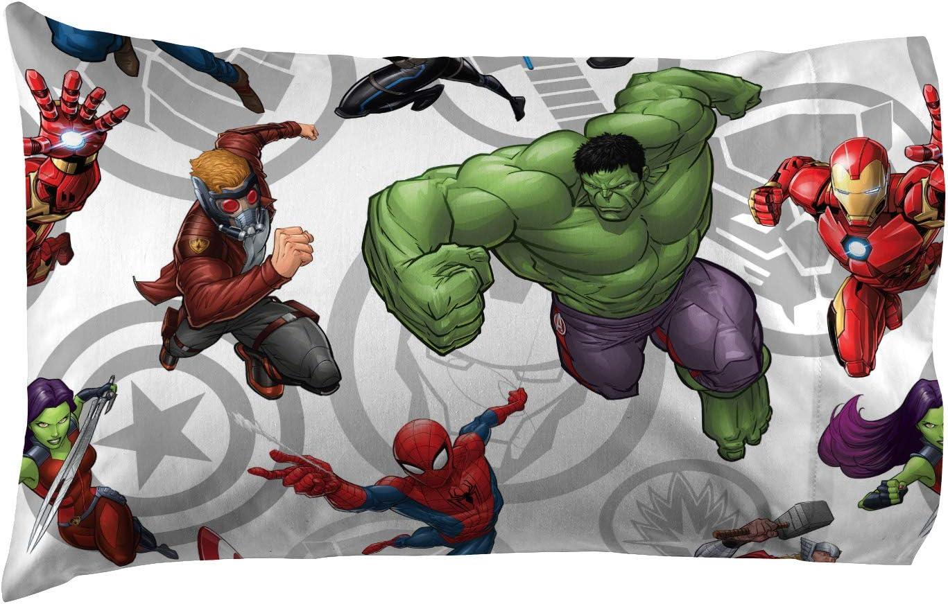 imageJay Franco Kids Sheet Set with Fitted Flat Sheets amp Pillow Cover UltraSoft Bedding with Pillowcase for Room Decor White Bluey 4 Piece FullMulti Avengers
