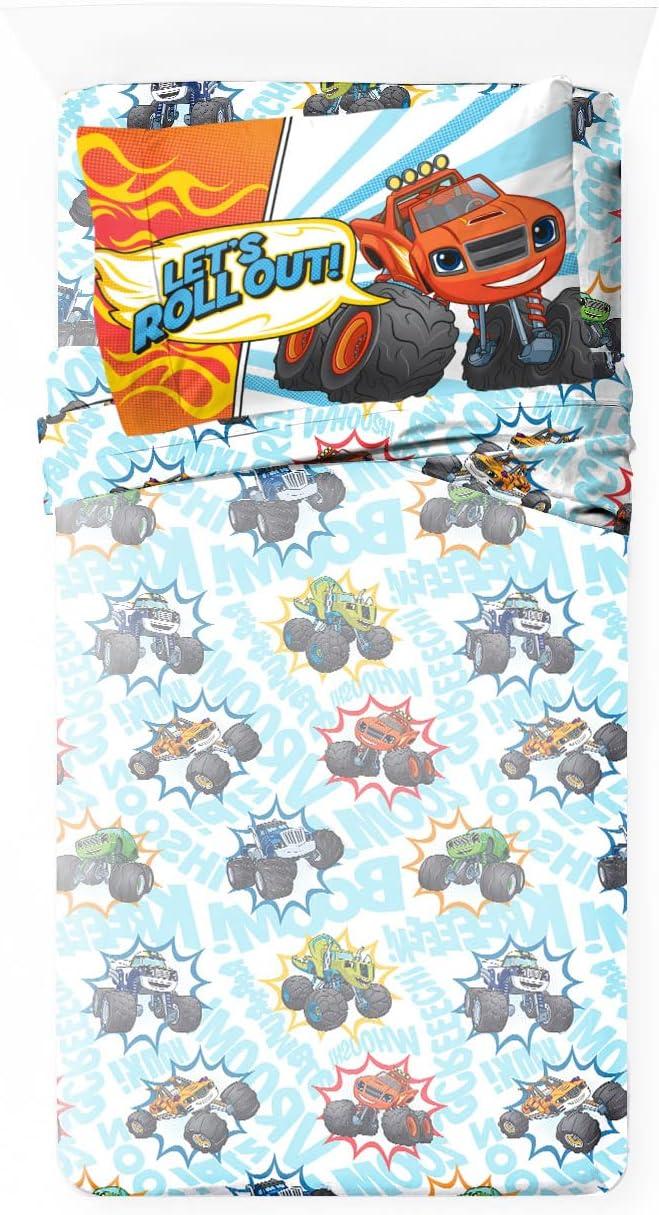 imageJay Franco Kids Sheet Set with Fitted Flat Sheets amp Pillow Cover UltraSoft Bedding with Pillowcase for Room Decor White Bluey 4 Piece FullMulti Blaze