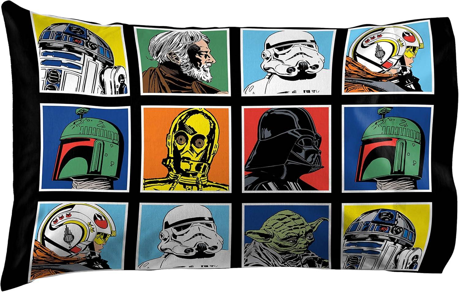 imageJay Franco Kids Sheet Set with Fitted Flat Sheets amp Pillow Cover UltraSoft Bedding with Pillowcase for Room Decor White Bluey 4 Piece FullMulti Star Wars