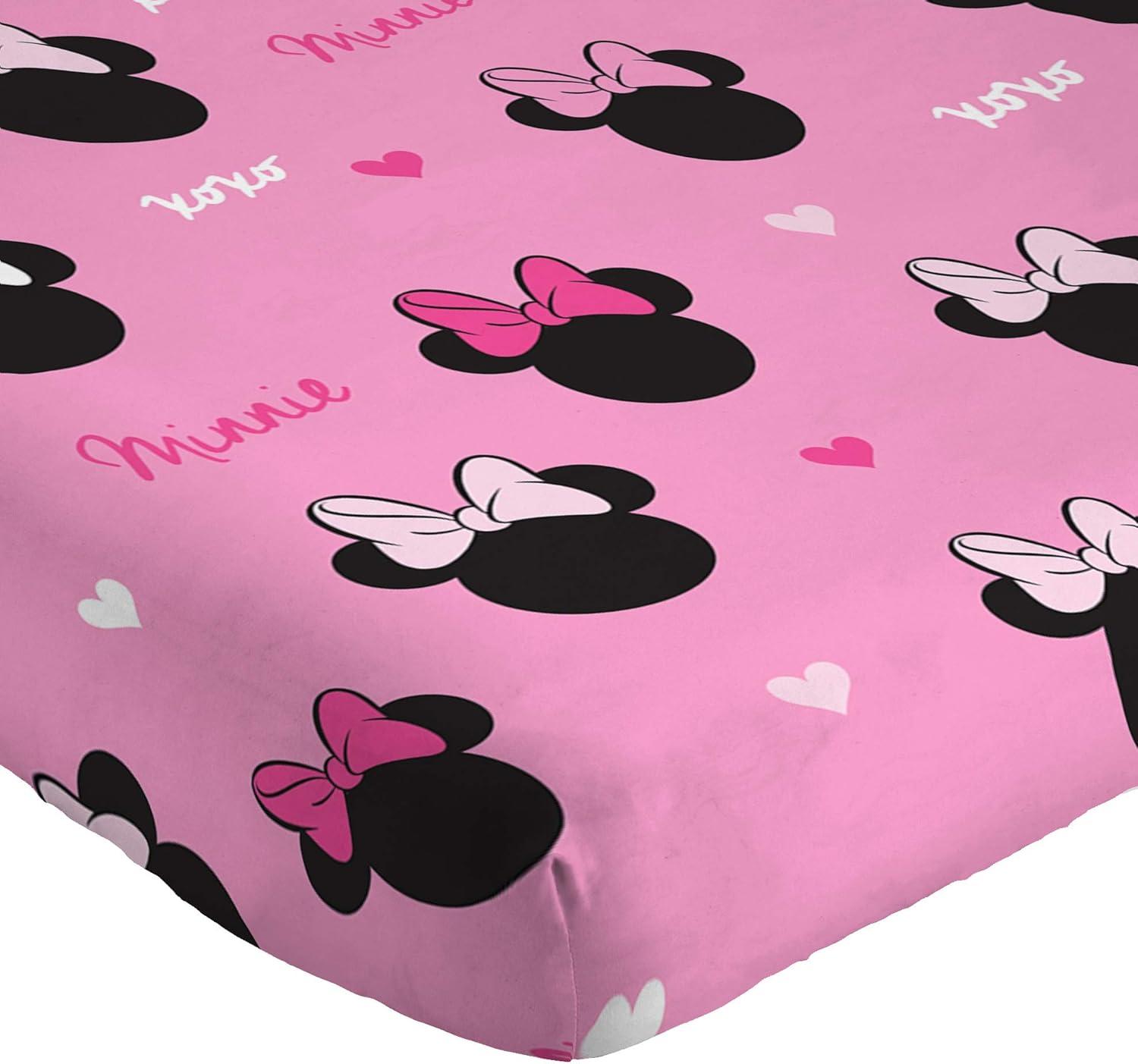 imageJay Franco Kids Sheet Set with Fitted Flat Sheets amp Pillow Cover UltraSoft Bedding with Pillowcase for Room Decor White Bluey 4 Piece FullPink Minnie Mouse