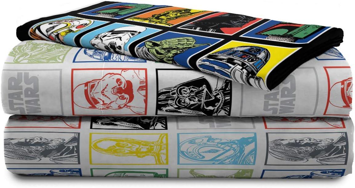 imageJay Franco Kids Sheet Set with Fitted Flat Sheets amp Pillow Cover UltraSoft Bedding with Pillowcase for Room Decor White Bluey 4 Piece FullStar Wars Classic