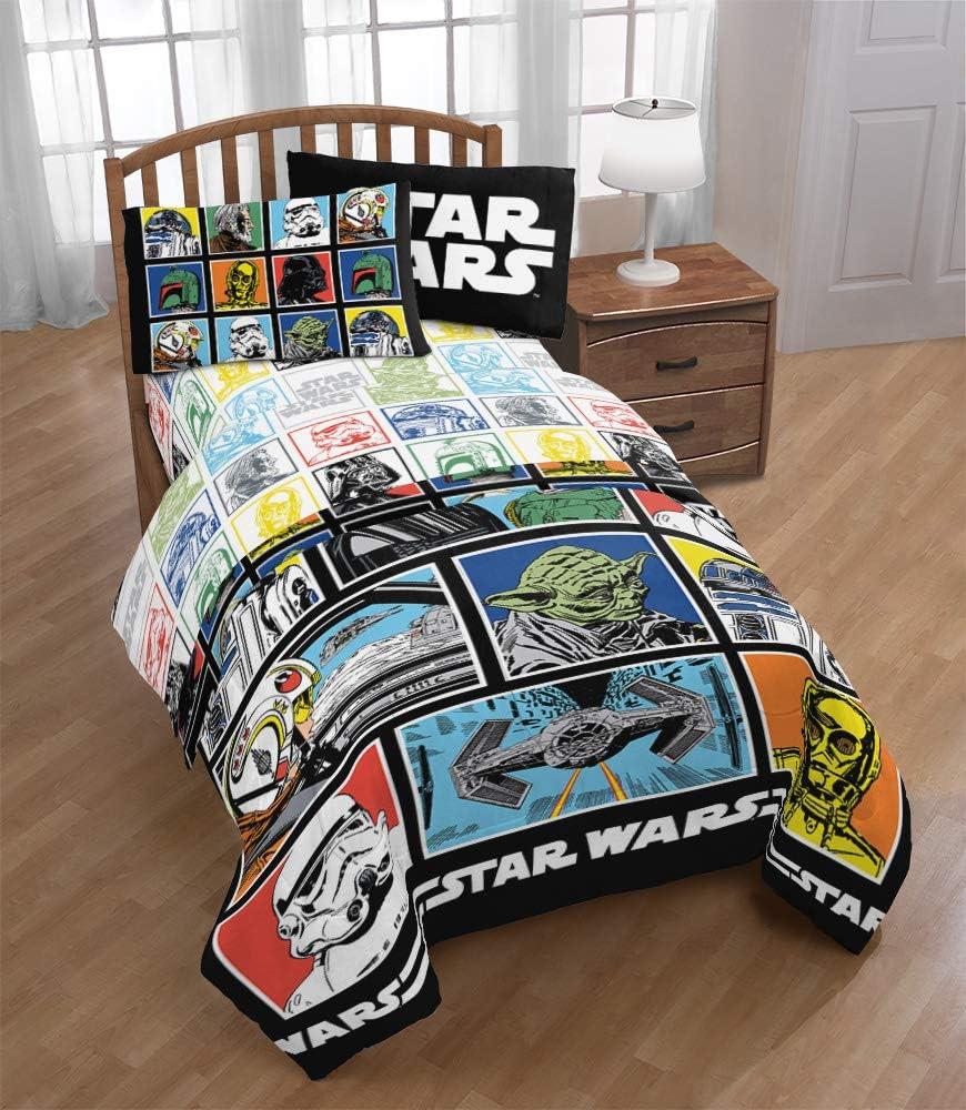 imageJay Franco Kids Sheet Set with Fitted Flat Sheets amp Pillow Cover UltraSoft Bedding with Pillowcase for Room Decor White Bluey 4 Piece FullStar Wars Classic