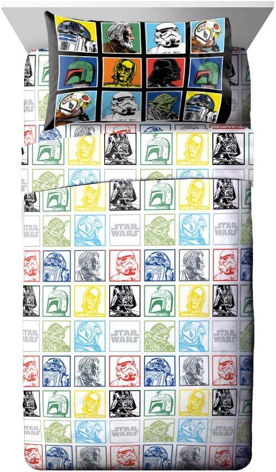 imageJay Franco Kids Sheet Set with Fitted Flat Sheets amp Pillow Cover UltraSoft Bedding with Pillowcase for Room Decor White Bluey 4 Piece FullStar Wars Classic