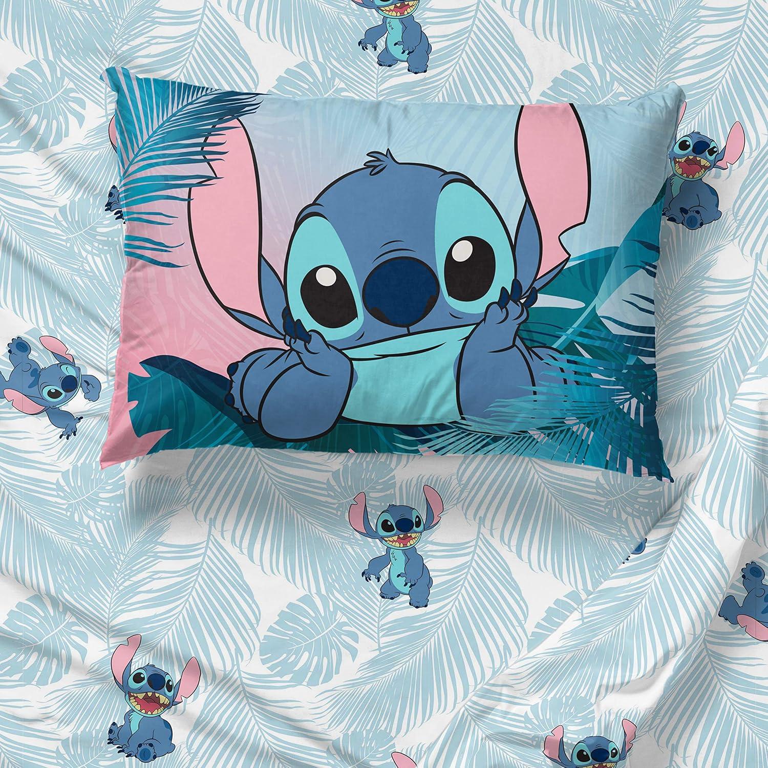 imageJay Franco Kids Sheet Set with Fitted Flat Sheets amp Pillow Cover UltraSoft Bedding with Pillowcase for Room Decor White Bluey 4 Piece FullTeal Lilo Stitch
