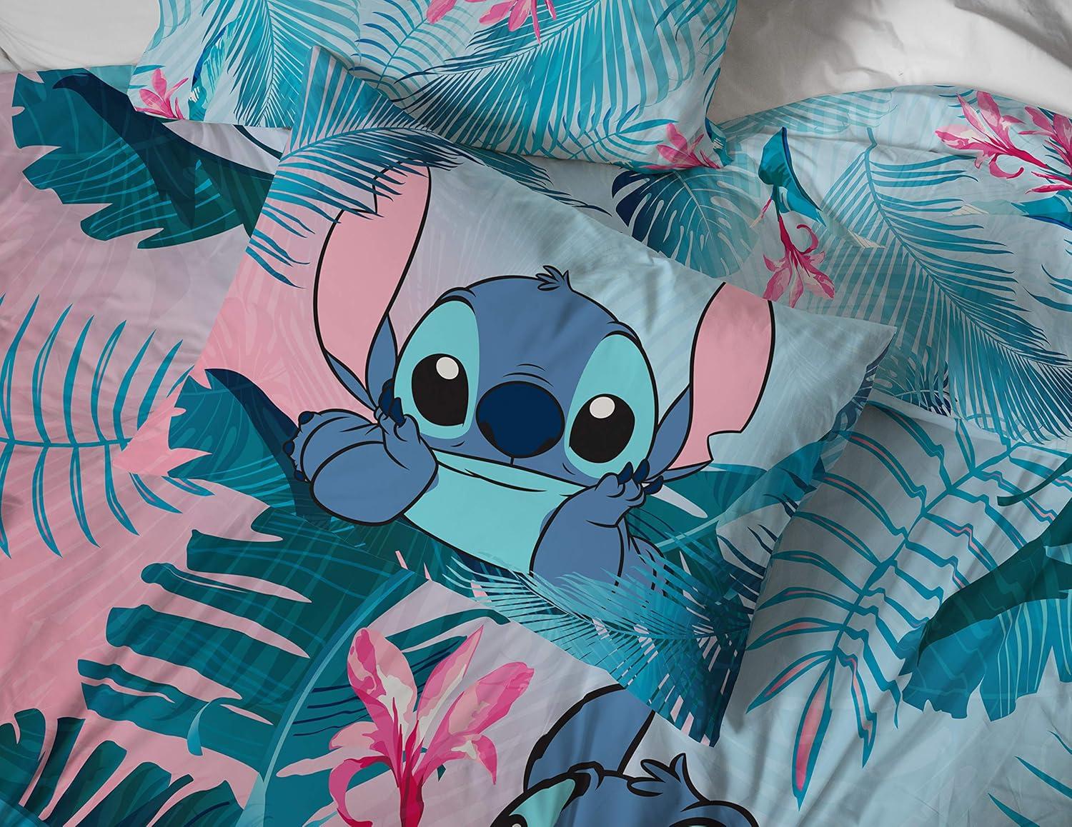 imageJay Franco Kids Sheet Set with Fitted Flat Sheets amp Pillow Cover UltraSoft Bedding with Pillowcase for Room Decor White Bluey 4 Piece FullTeal Lilo Stitch