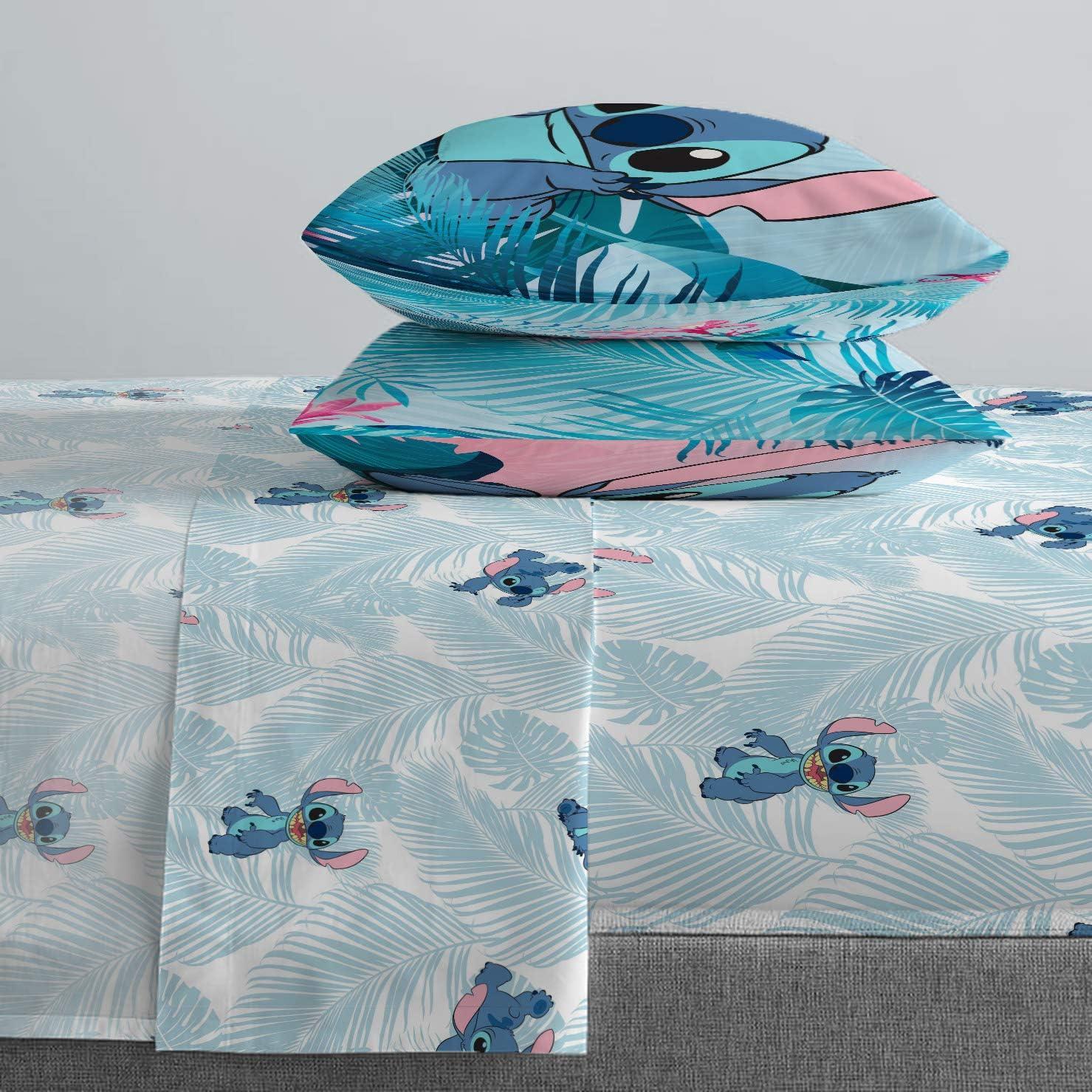 imageJay Franco Kids Sheet Set with Fitted Flat Sheets amp Pillow Cover UltraSoft Bedding with Pillowcase for Room Decor White Bluey 4 Piece FullTeal Lilo Stitch