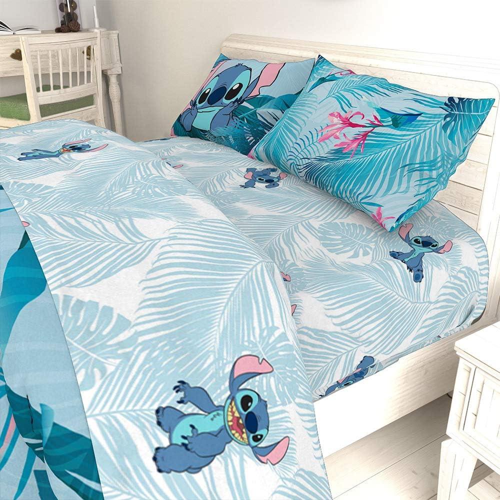 imageJay Franco Kids Sheet Set with Fitted Flat Sheets amp Pillow Cover UltraSoft Bedding with Pillowcase for Room Decor White Bluey 4 Piece FullTeal Lilo Stitch