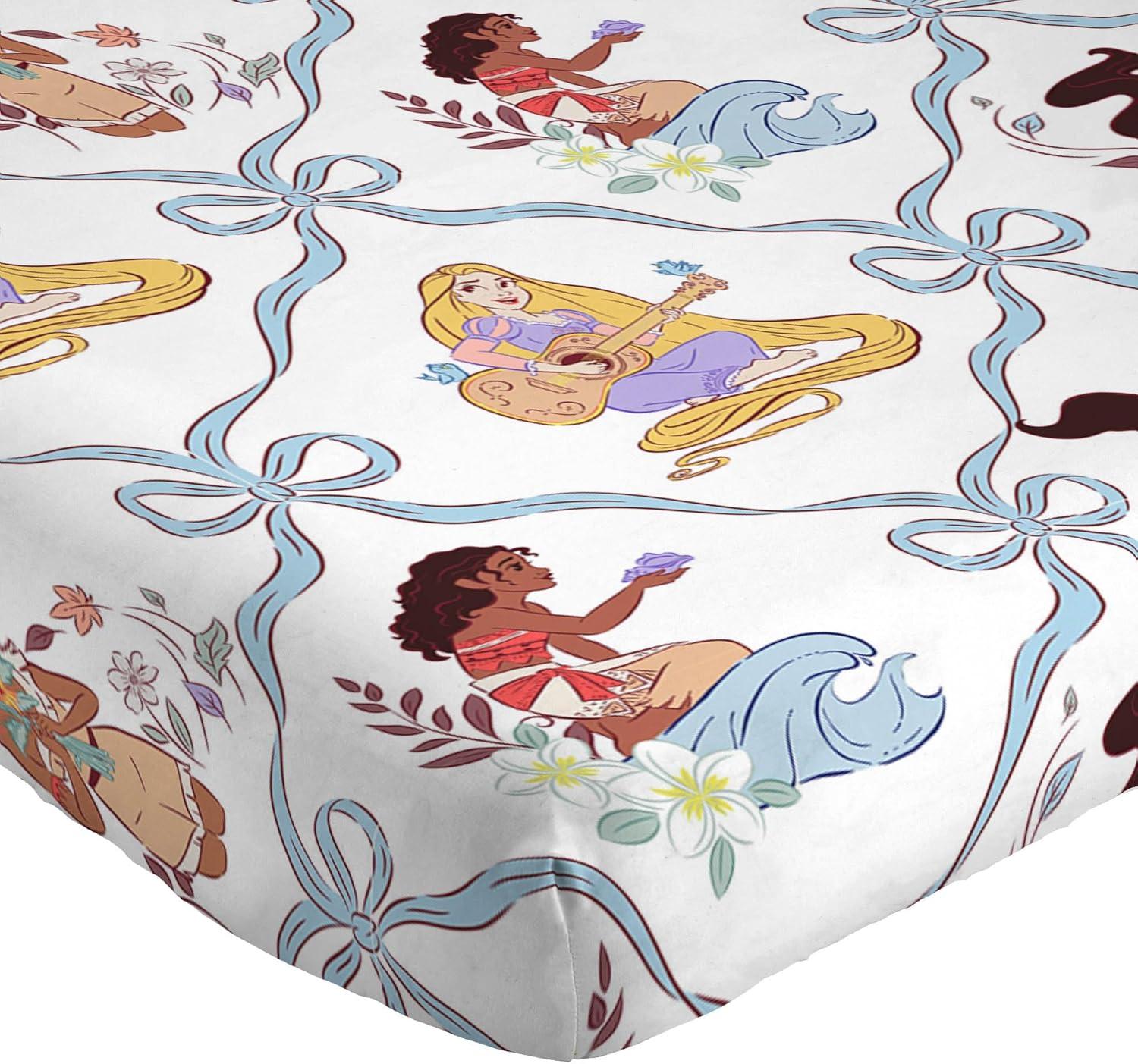 imageJay Franco Kids Sheet Set with Fitted Flat Sheets amp Pillow Cover UltraSoft Bedding with Pillowcase for Room Decor White Bluey 4 Piece FullWhite Disney Princess