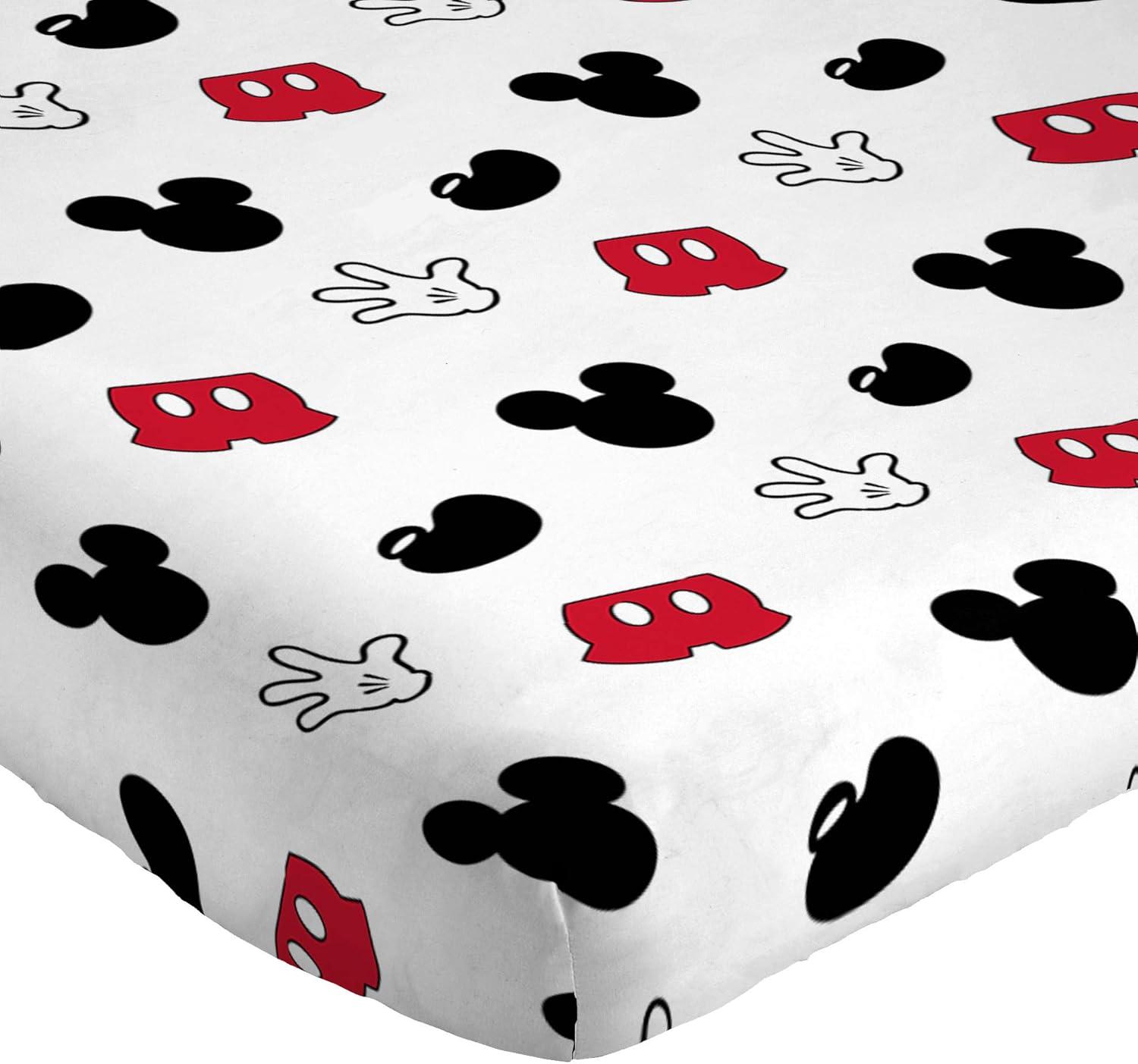imageJay Franco Kids Sheet Set with Fitted Flat Sheets amp Pillow Cover UltraSoft Bedding with Pillowcase for Room Decor White Bluey 4 Piece FullWhite Mickey Mouse