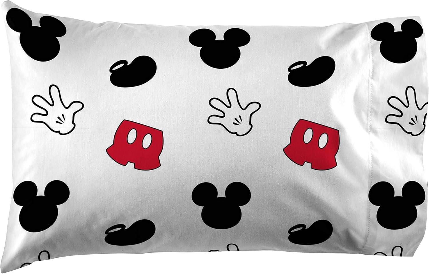 imageJay Franco Kids Sheet Set with Fitted Flat Sheets amp Pillow Cover UltraSoft Bedding with Pillowcase for Room Decor White Bluey 4 Piece FullWhite Mickey Mouse