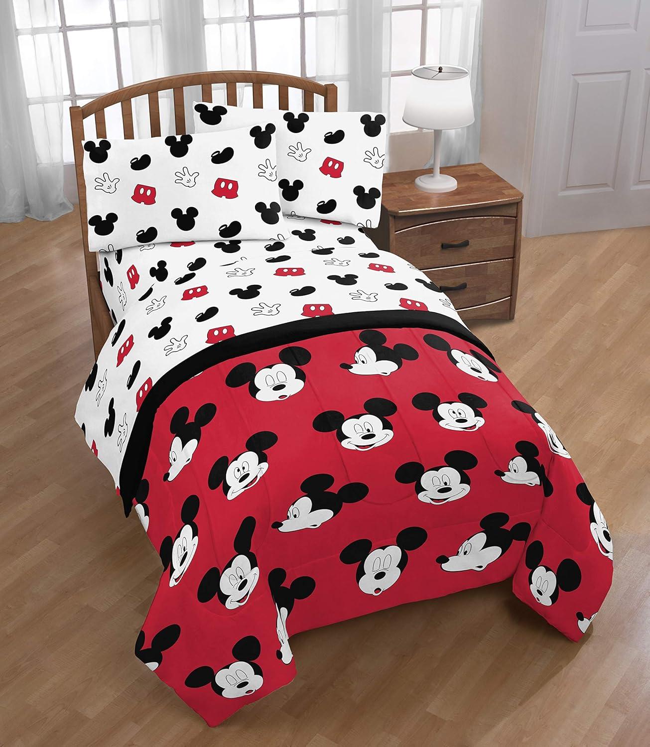 imageJay Franco Kids Sheet Set with Fitted Flat Sheets amp Pillow Cover UltraSoft Bedding with Pillowcase for Room Decor White Bluey 4 Piece FullWhite Mickey Mouse