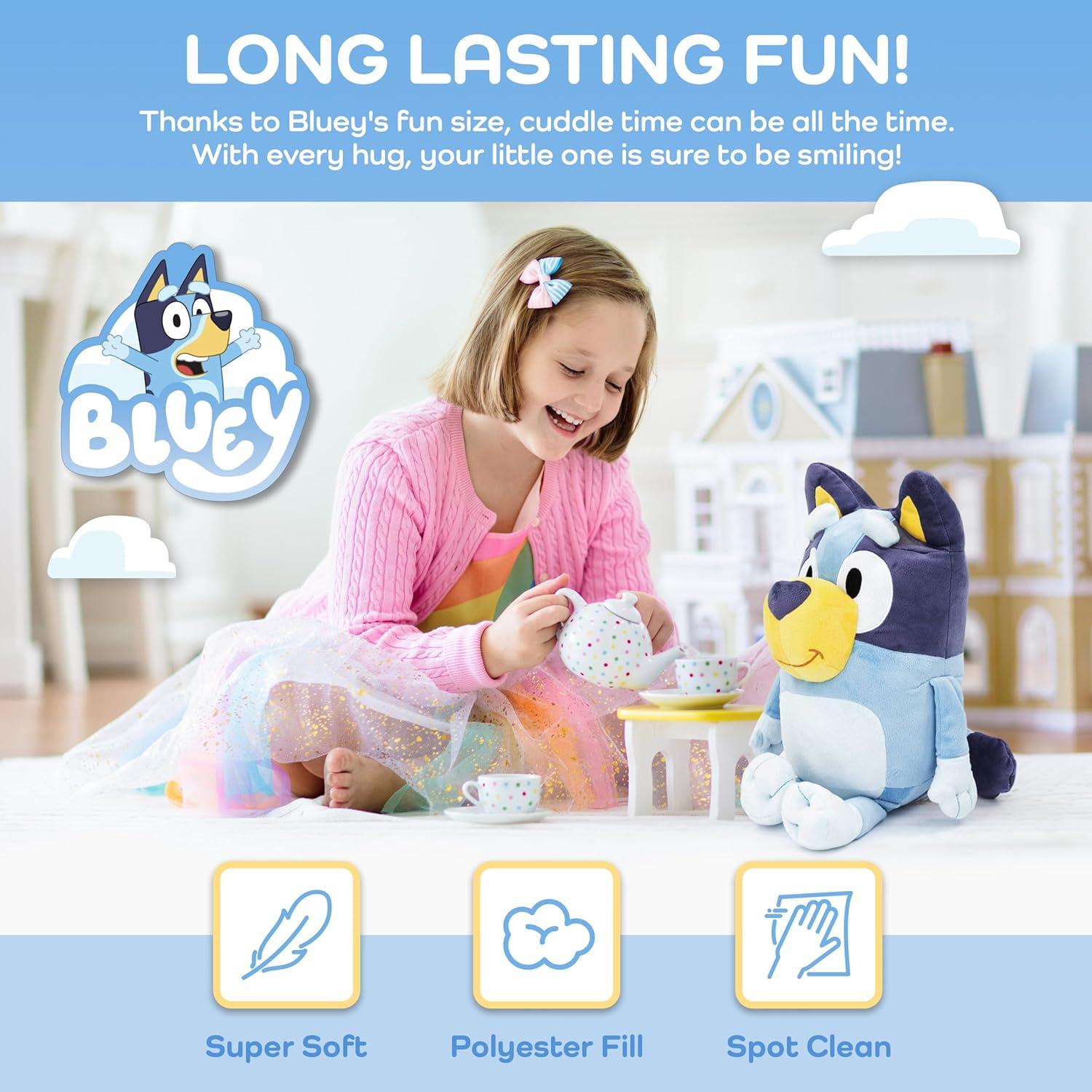 imageJay Franco Plusg Pillow Buddy Super Soft Polyester Microfiber Bluey 19 InchesBlue Bluey