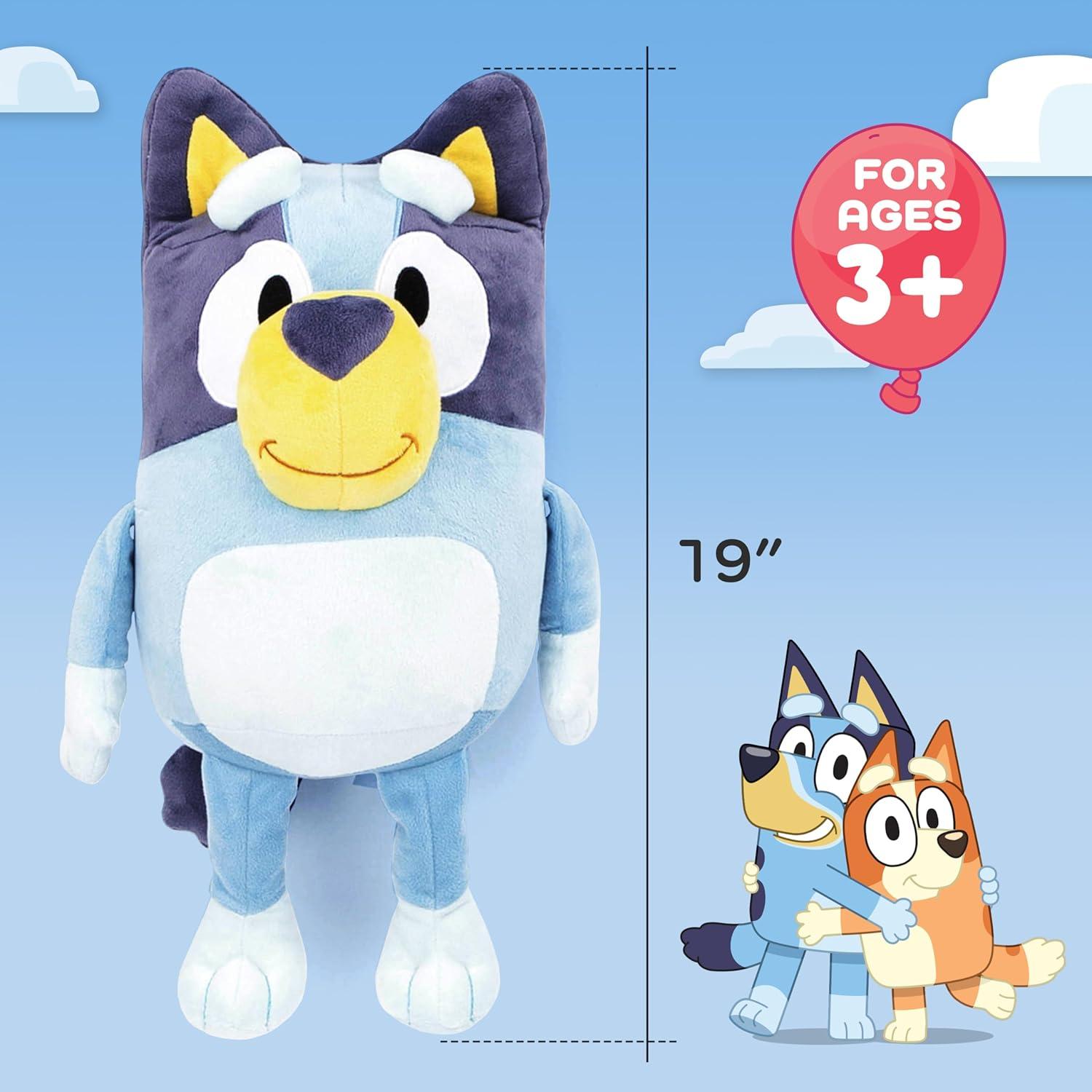 imageJay Franco Plusg Pillow Buddy Super Soft Polyester Microfiber Bluey 19 InchesBlue Bluey