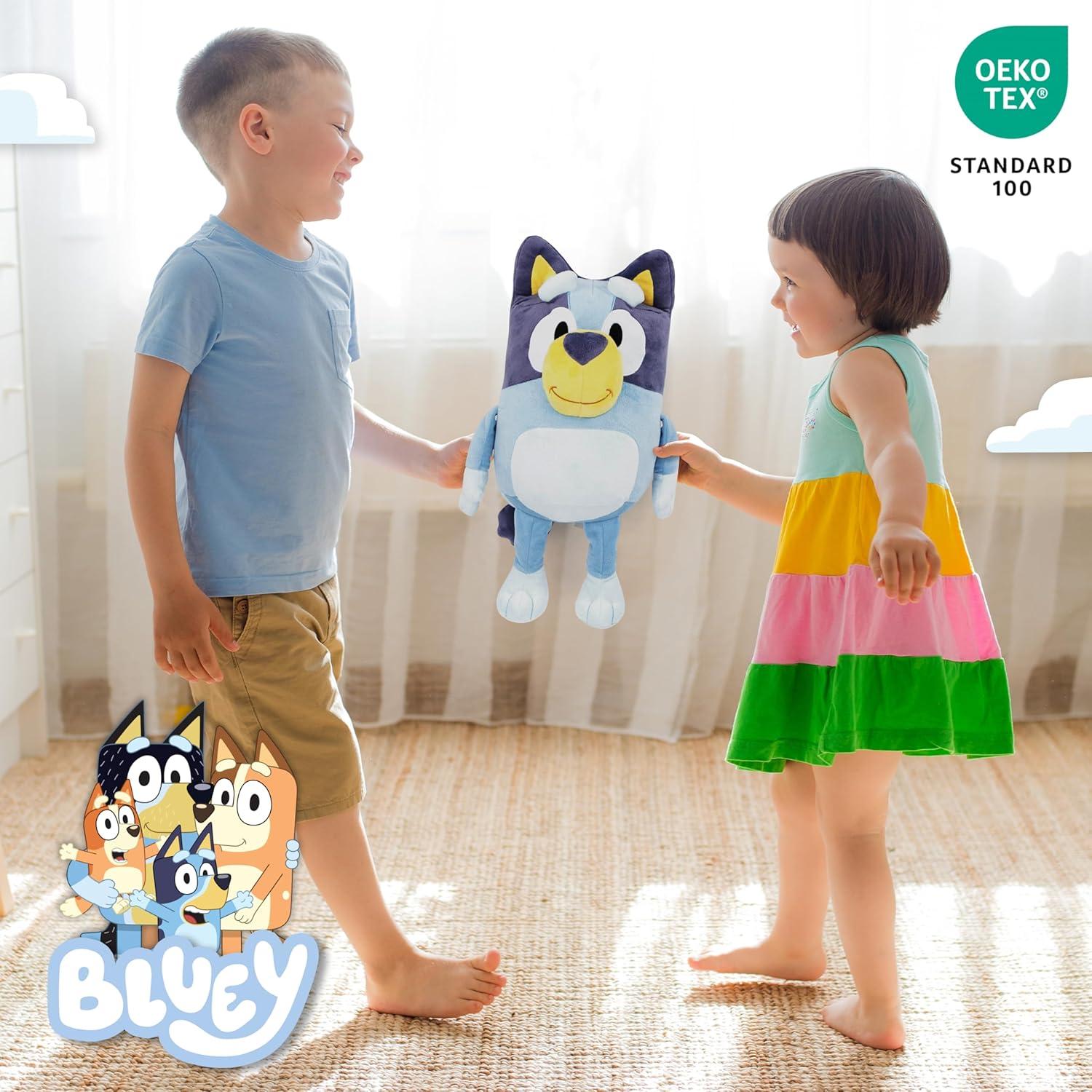 imageJay Franco Plusg Pillow Buddy Super Soft Polyester Microfiber Bluey 19 InchesBlue Bluey
