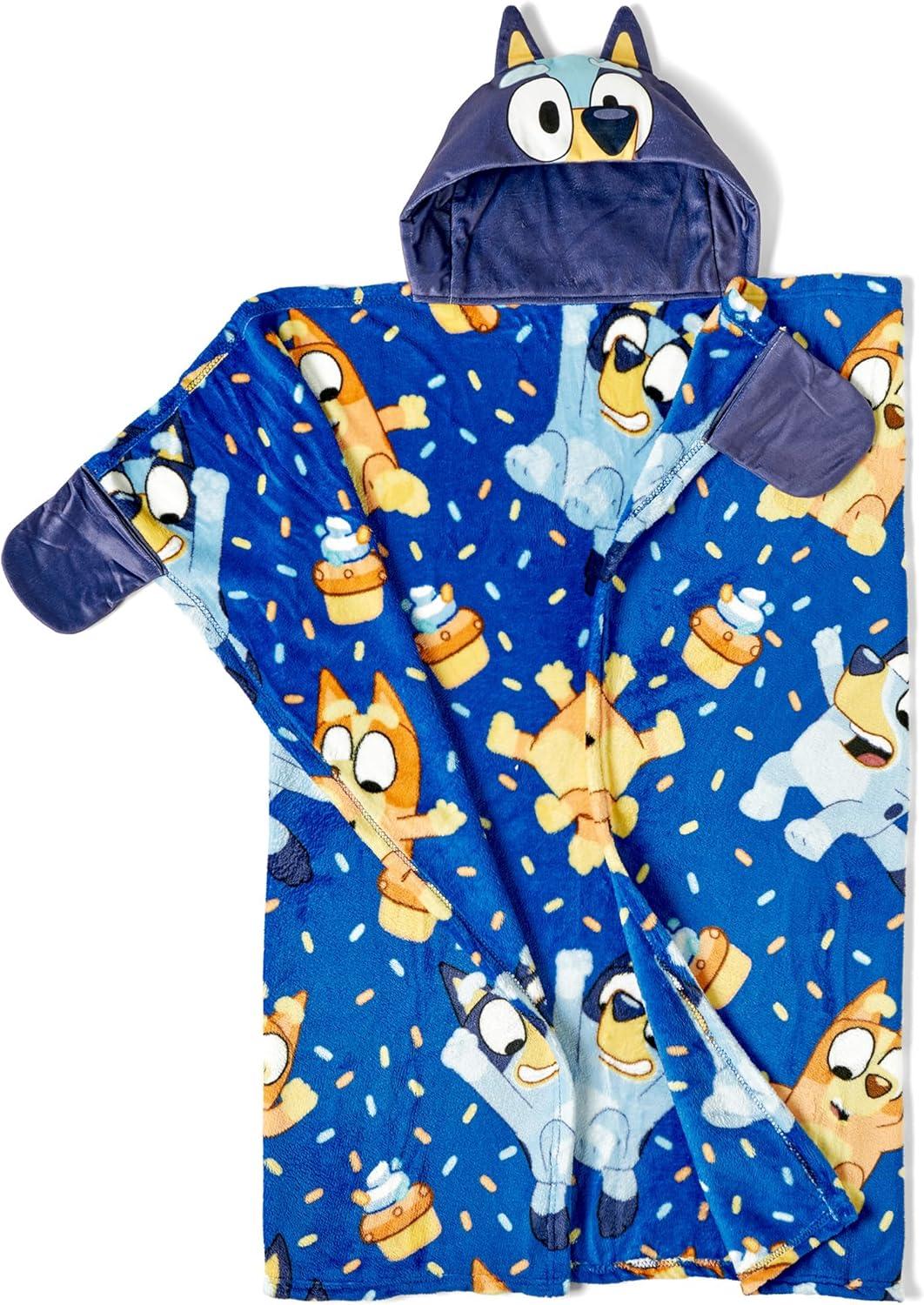 imageNorthwest BBC Studios Bluey Throw Blanket Wearable Hooded 3D Sculpted Silk Touch Throw 40x50Bouncy About