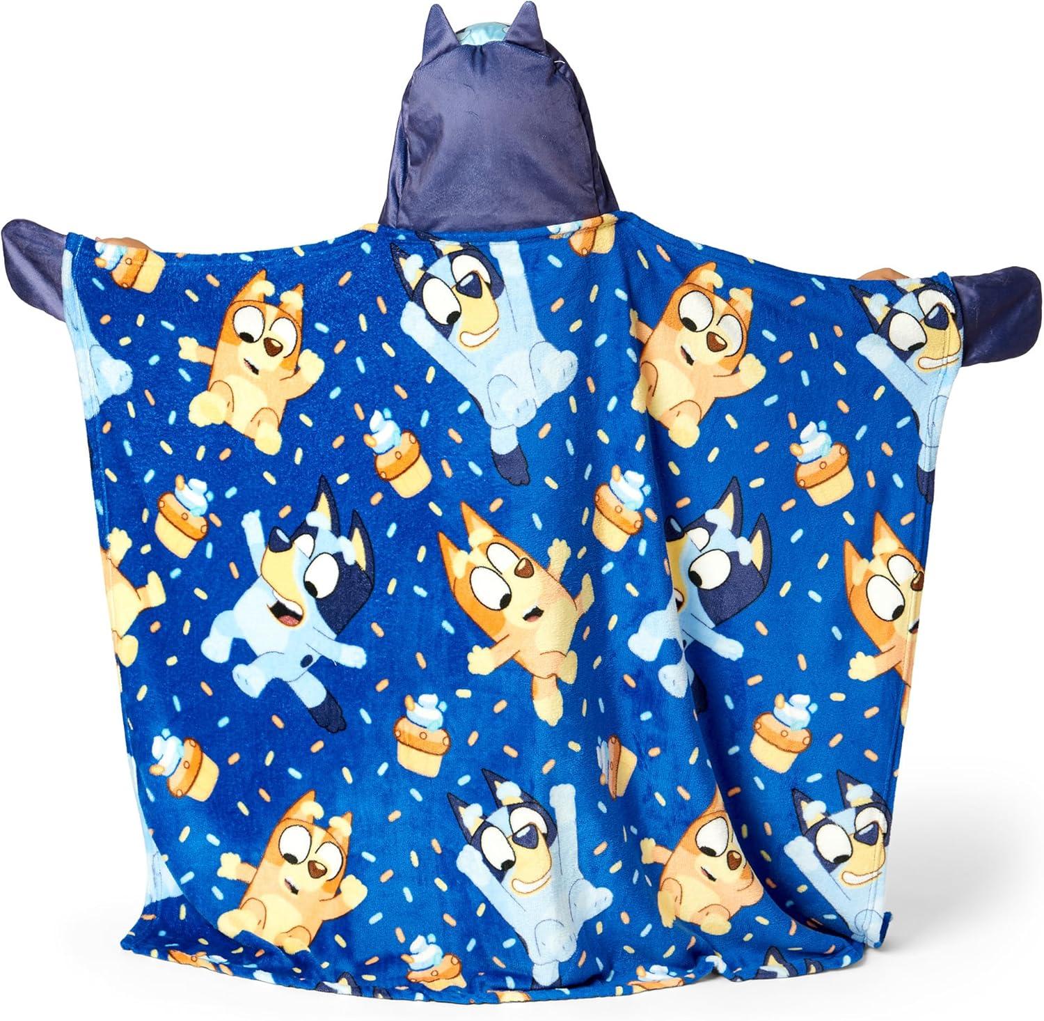 imageNorthwest BBC Studios Bluey Throw Blanket Wearable Hooded 3D Sculpted Silk Touch Throw 40x50Bouncy About