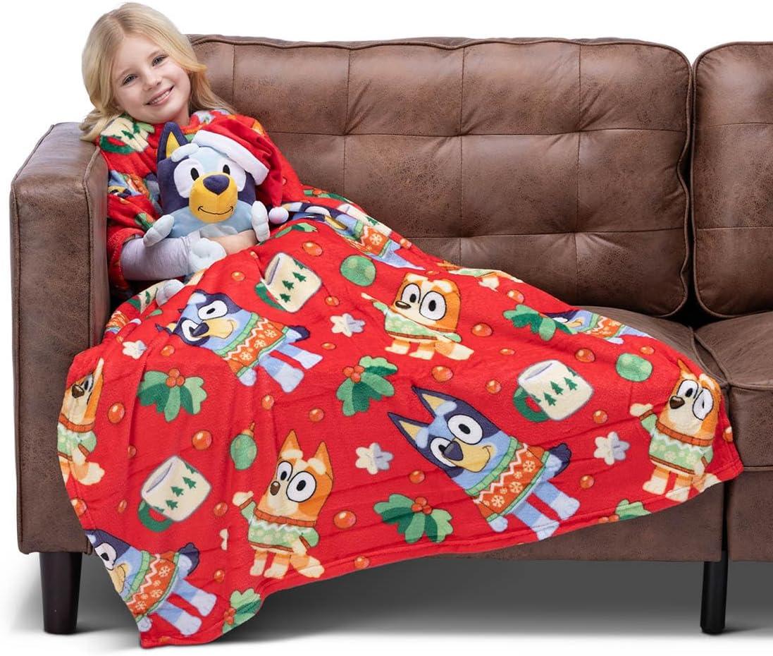 imageNorthwest Bluey Character Hugger Pillow amp Silk Touch Throw Blanket Set 40 x 50 HoorayBluey Festive Sweaters