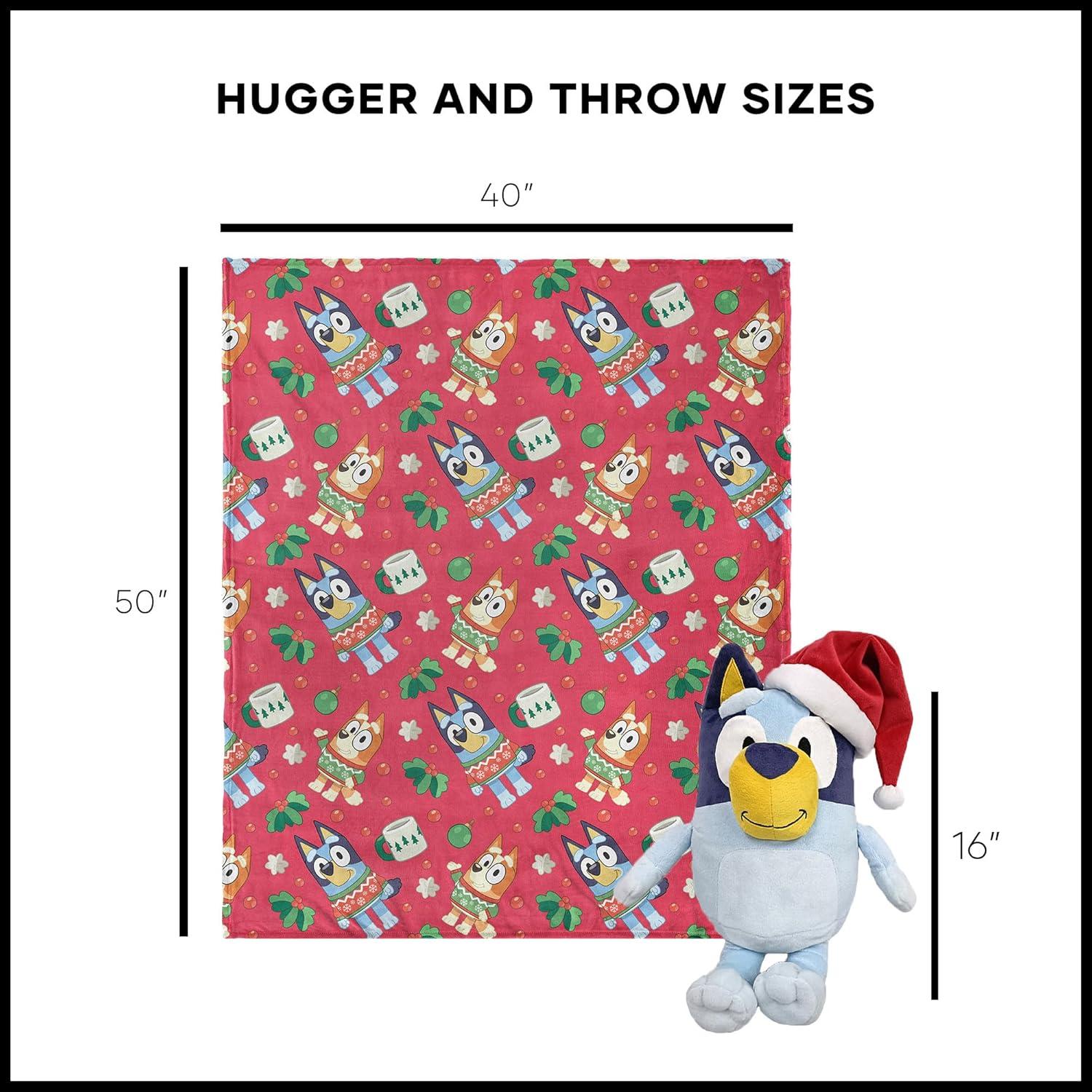 imageNorthwest Bluey Character Hugger Pillow amp Silk Touch Throw Blanket Set 40 x 50 HoorayBluey Festive Sweaters