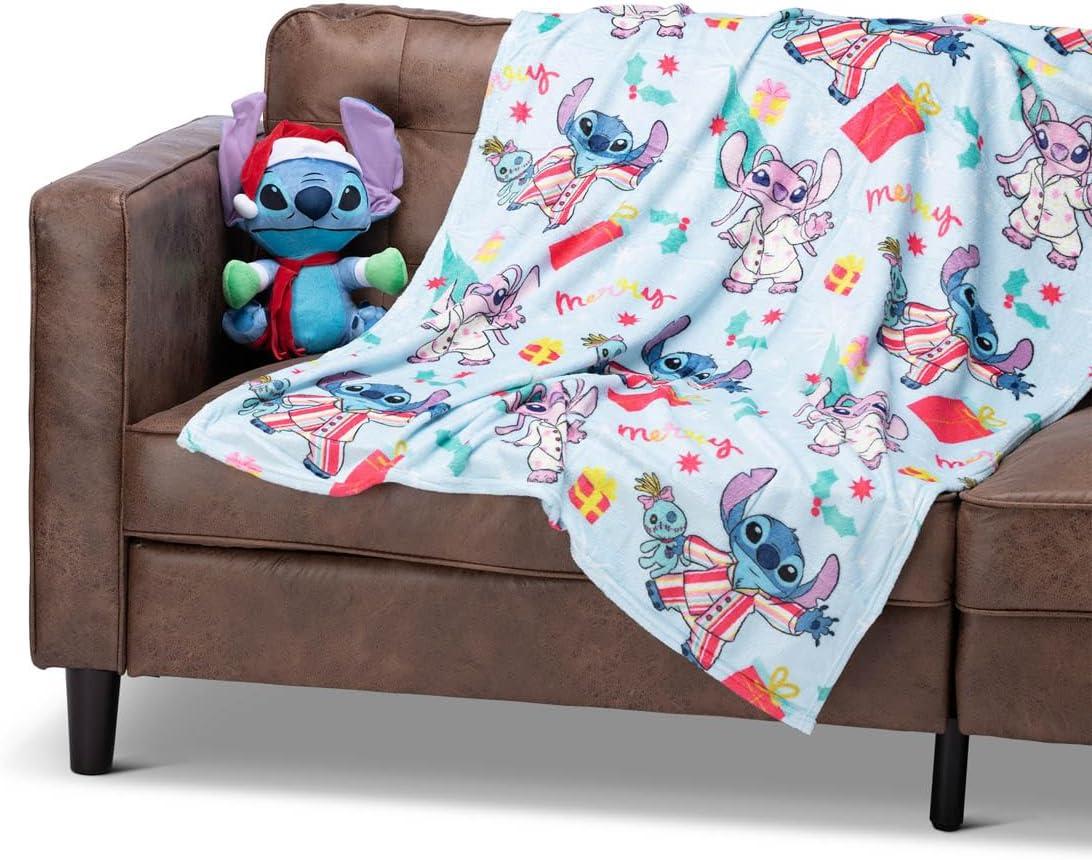 imageNorthwest Bluey Character Hugger Pillow amp Silk Touch Throw Blanket Set 40 x 50 HoorayLilo Stitch Holiday Jammies