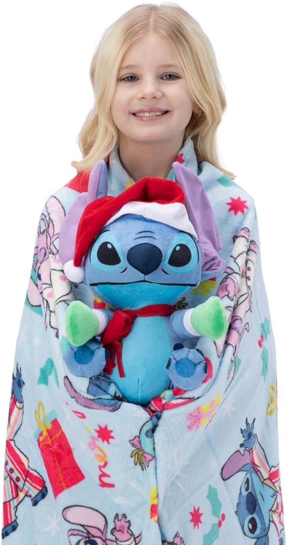 imageNorthwest Bluey Character Hugger Pillow amp Silk Touch Throw Blanket Set 40 x 50 HoorayLilo Stitch Holiday Jammies