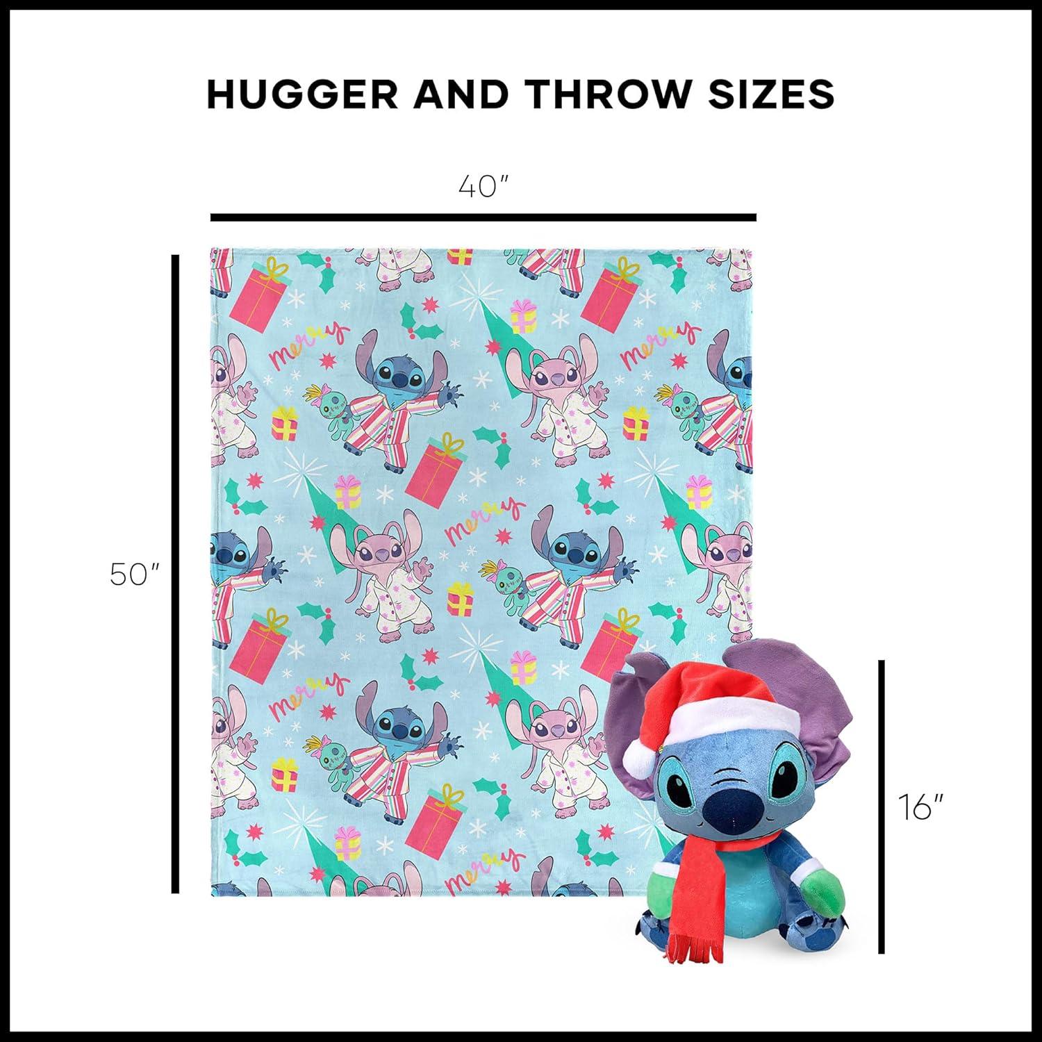 imageNorthwest Bluey Character Hugger Pillow amp Silk Touch Throw Blanket Set 40 x 50 HoorayLilo Stitch Holiday Jammies