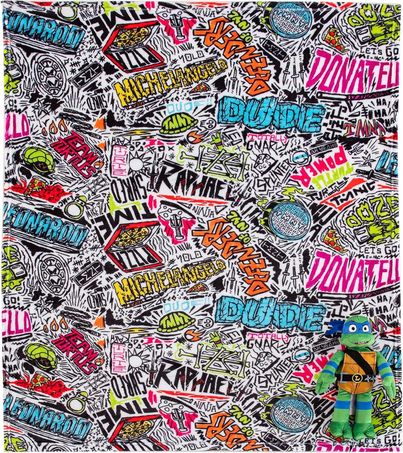imageNorthwest Bluey Character Hugger Pillow amp Silk Touch Throw Blanket Set 40 x 50 HoorayNinja Turtles Sketched Out