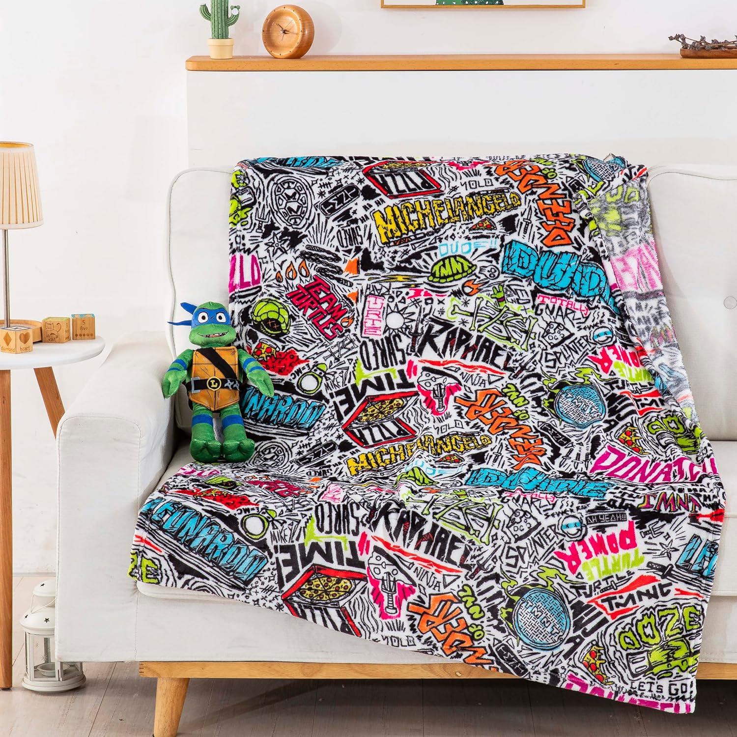 imageNorthwest Bluey Character Hugger Pillow amp Silk Touch Throw Blanket Set 40 x 50 HoorayNinja Turtles Sketched Out