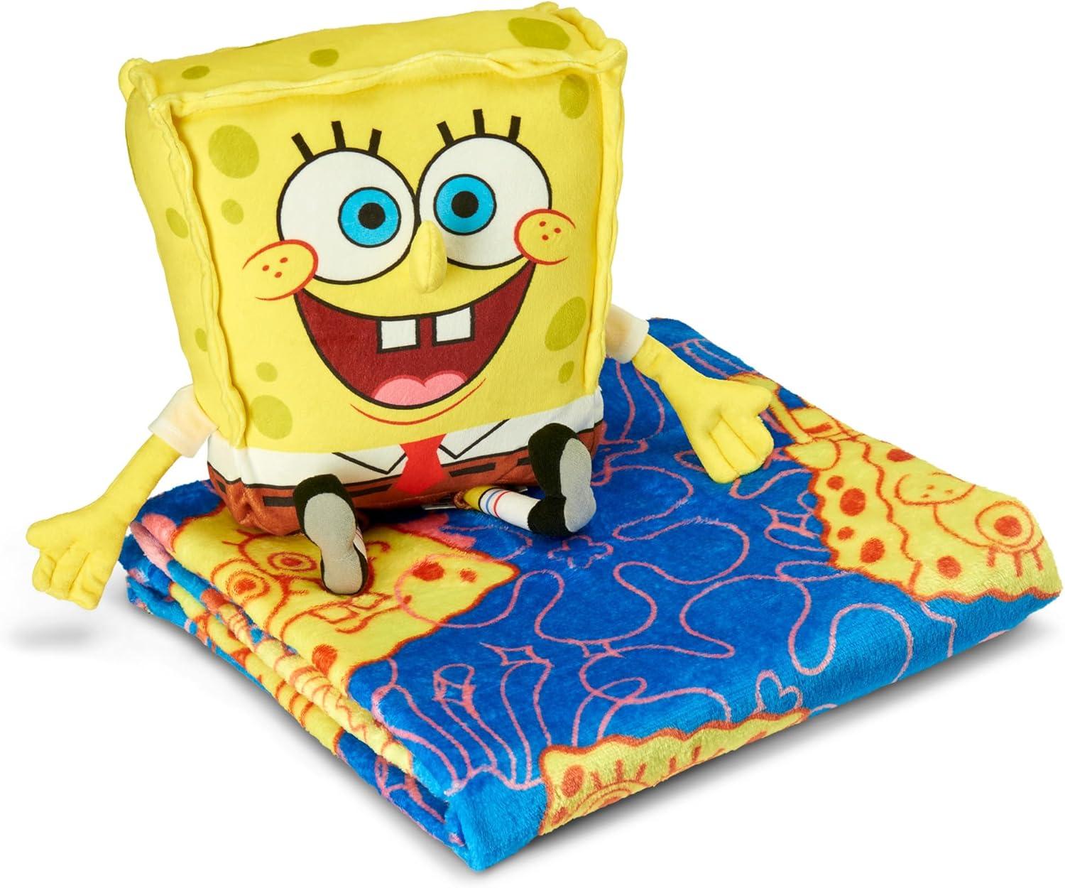 imageNorthwest Bluey Character Hugger Pillow amp Silk Touch Throw Blanket Set 40 x 50 HooraySpongebob Smiling
