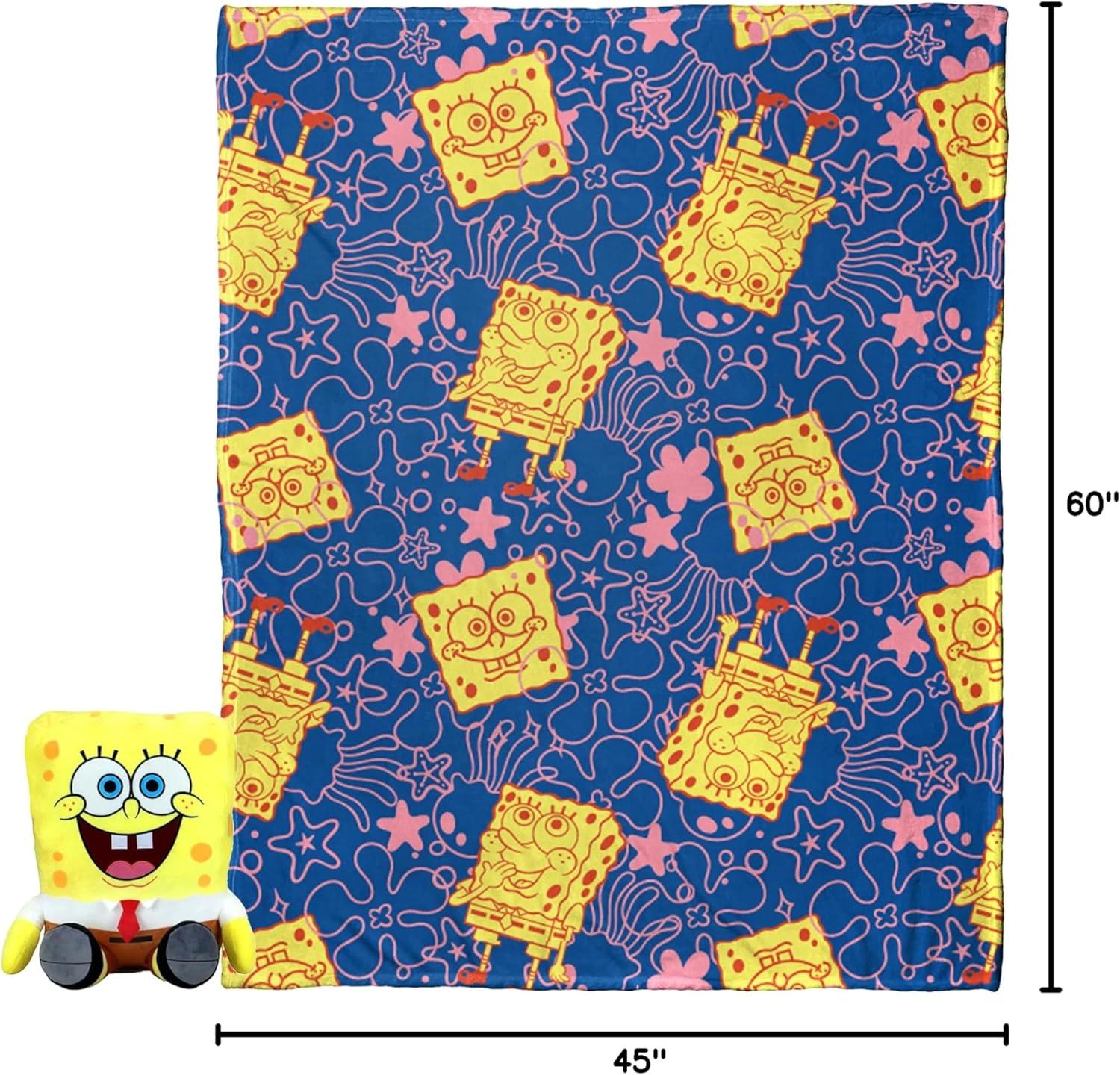 imageNorthwest Bluey Character Hugger Pillow amp Silk Touch Throw Blanket Set 40 x 50 HooraySpongebob Smiling
