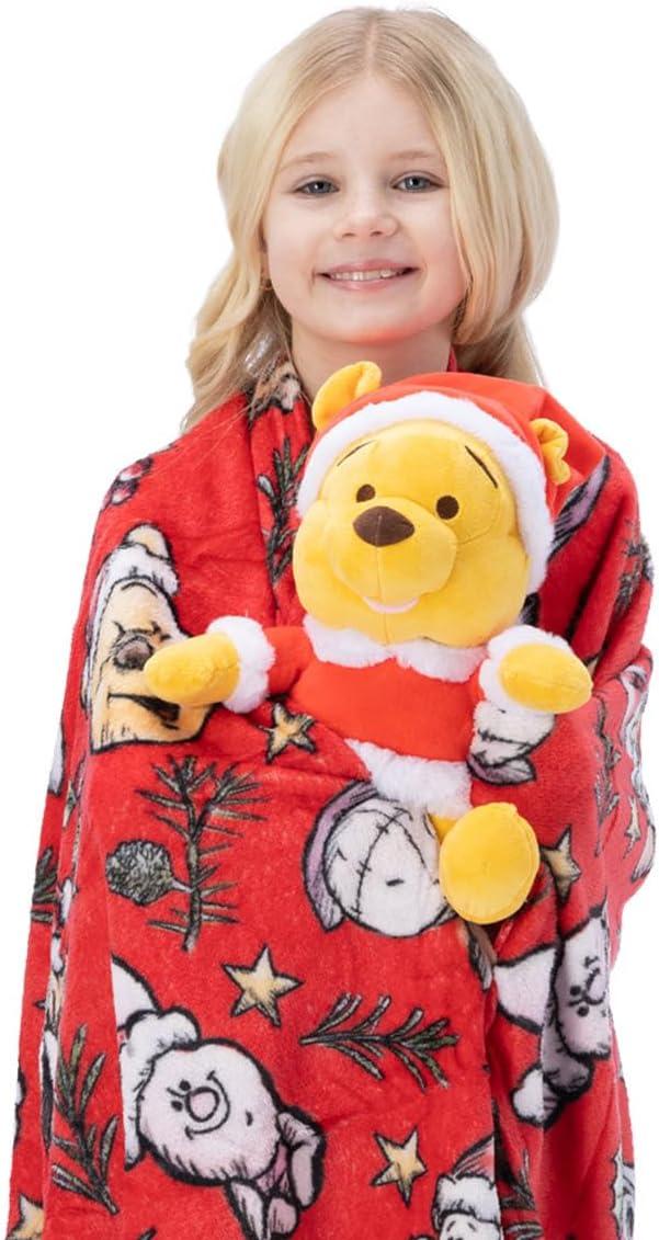 imageNorthwest Bluey Character Hugger Pillow amp Silk Touch Throw Blanket Set 40 x 50 HoorayWinnie the Pooh Festive Friends