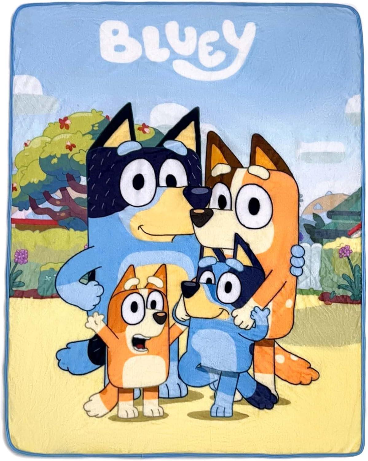 imageNorthwest Bluey Micro Raschel Throw Blanket 46 x 60 Family PhotoFamily Photo