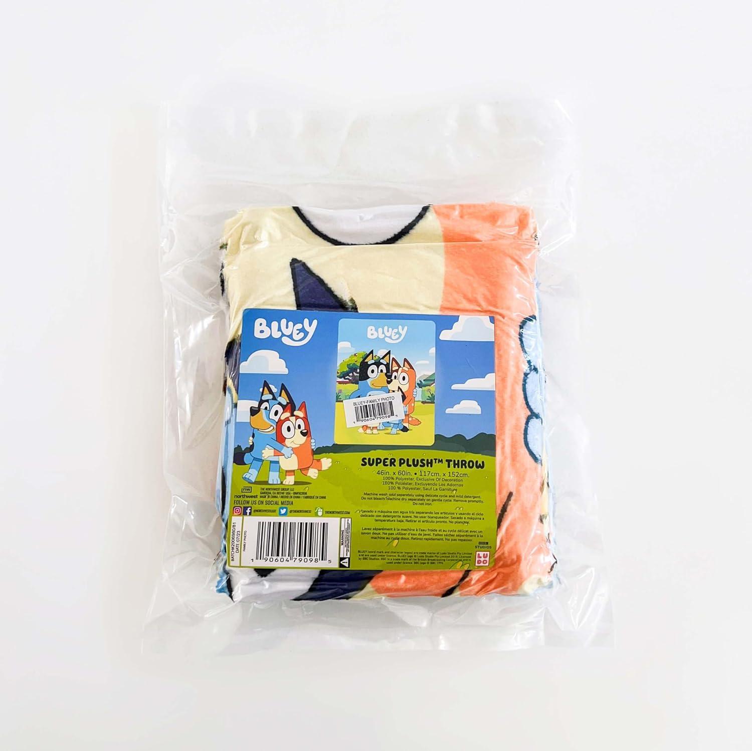 imageNorthwest Bluey Micro Raschel Throw Blanket 46 x 60 Family PhotoFamily Photo