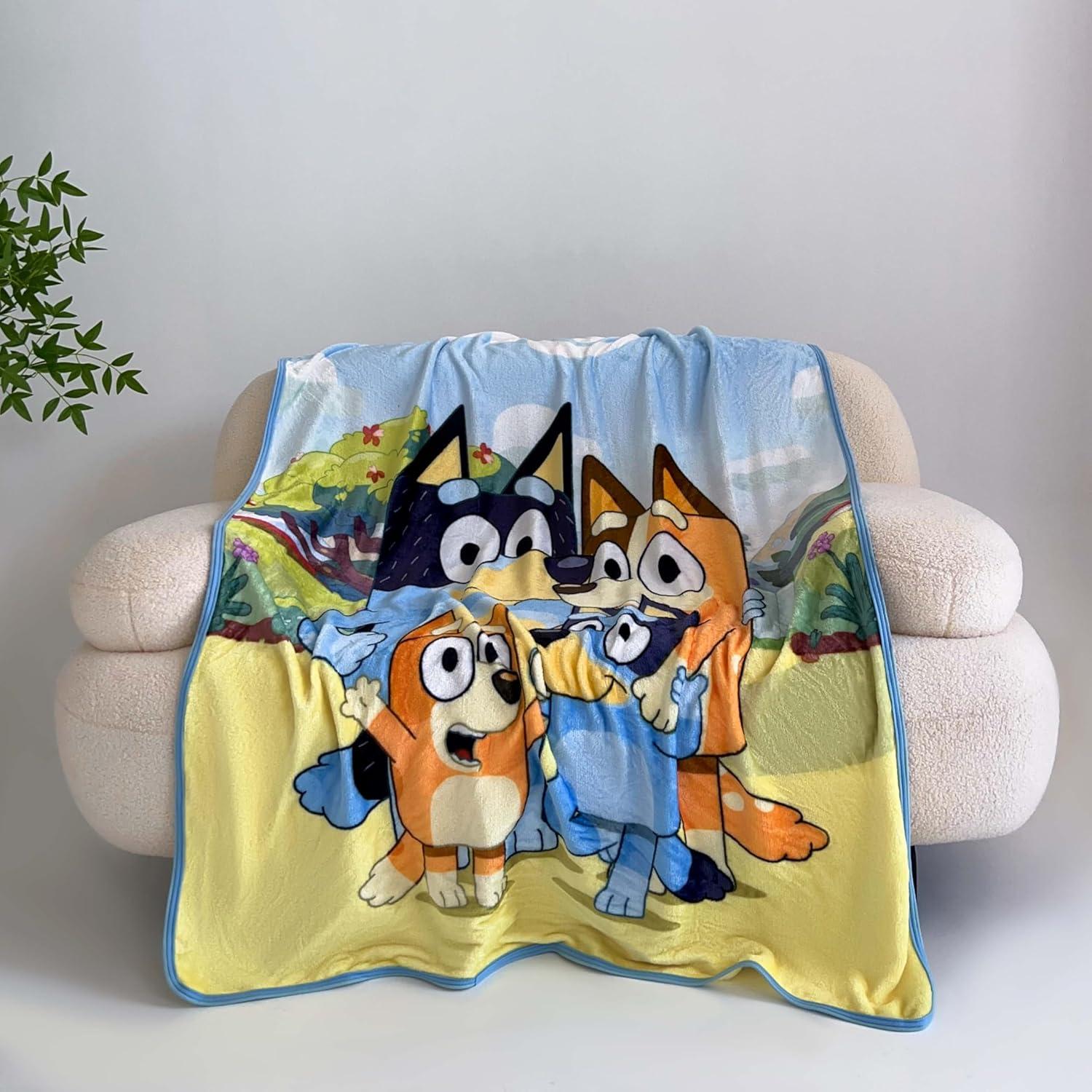 imageNorthwest Bluey Micro Raschel Throw Blanket 46 x 60 Family PhotoFamily Photo