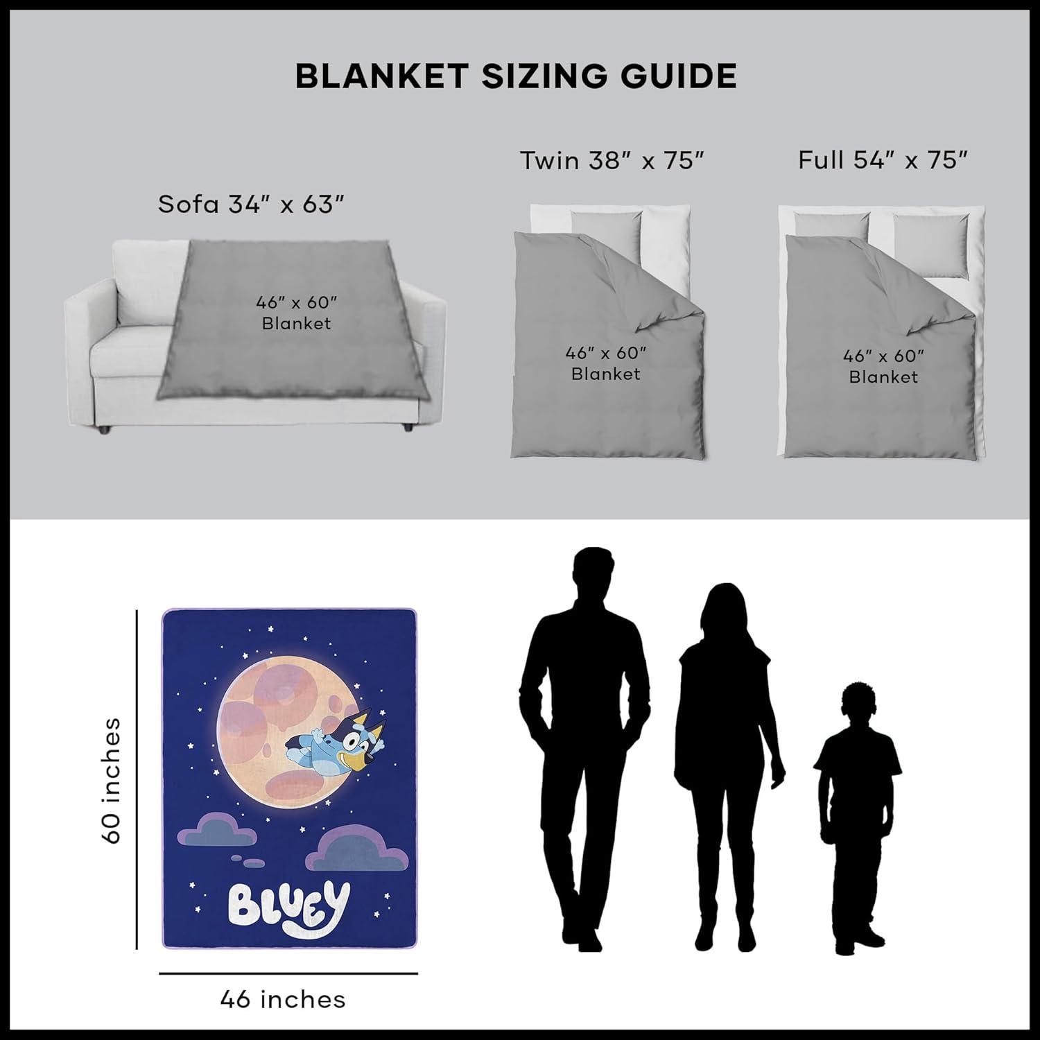 imageNorthwest Bluey Micro Raschel Throw Blanket 46 x 60 Family PhotoOver the Moon
