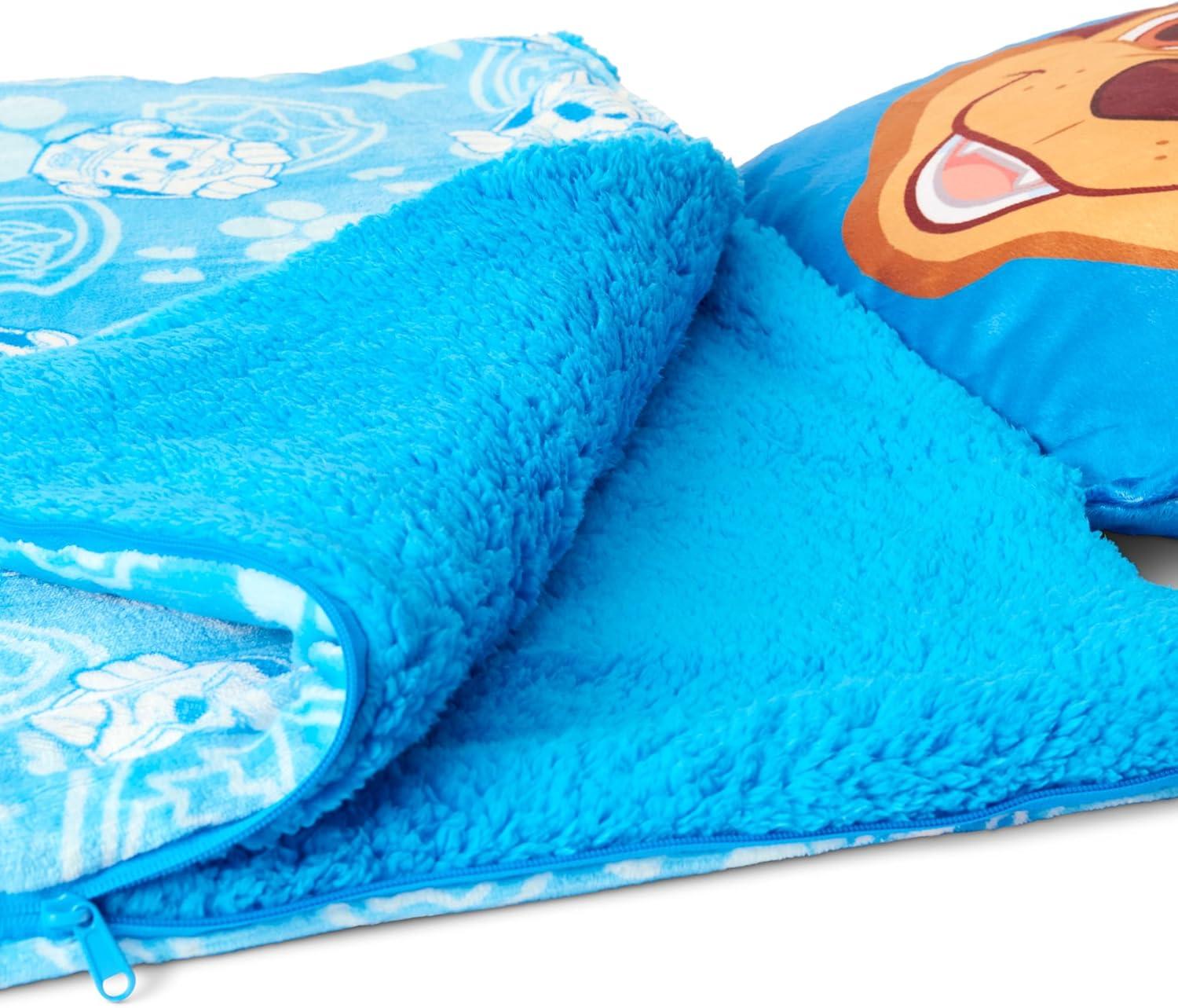 imageSilk Touch Sherpa Slumber Bag for Boys and Girls Sleeping Bag with Zipper 27 x 56 inchesPaw Patrol Chase w Pillow