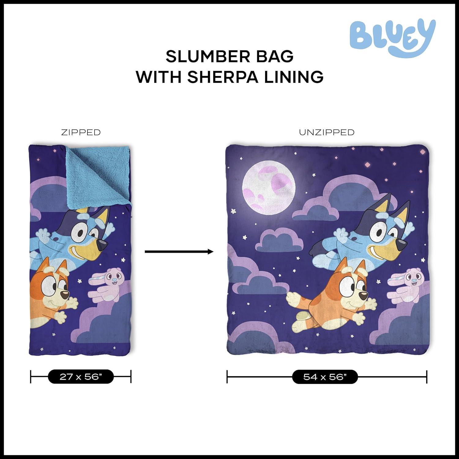 imageSilk Touch Sherpa Slumber Bag for Boys and Girls Sleeping Bag with Zipper 27 x 56 inchesSlumber Pups