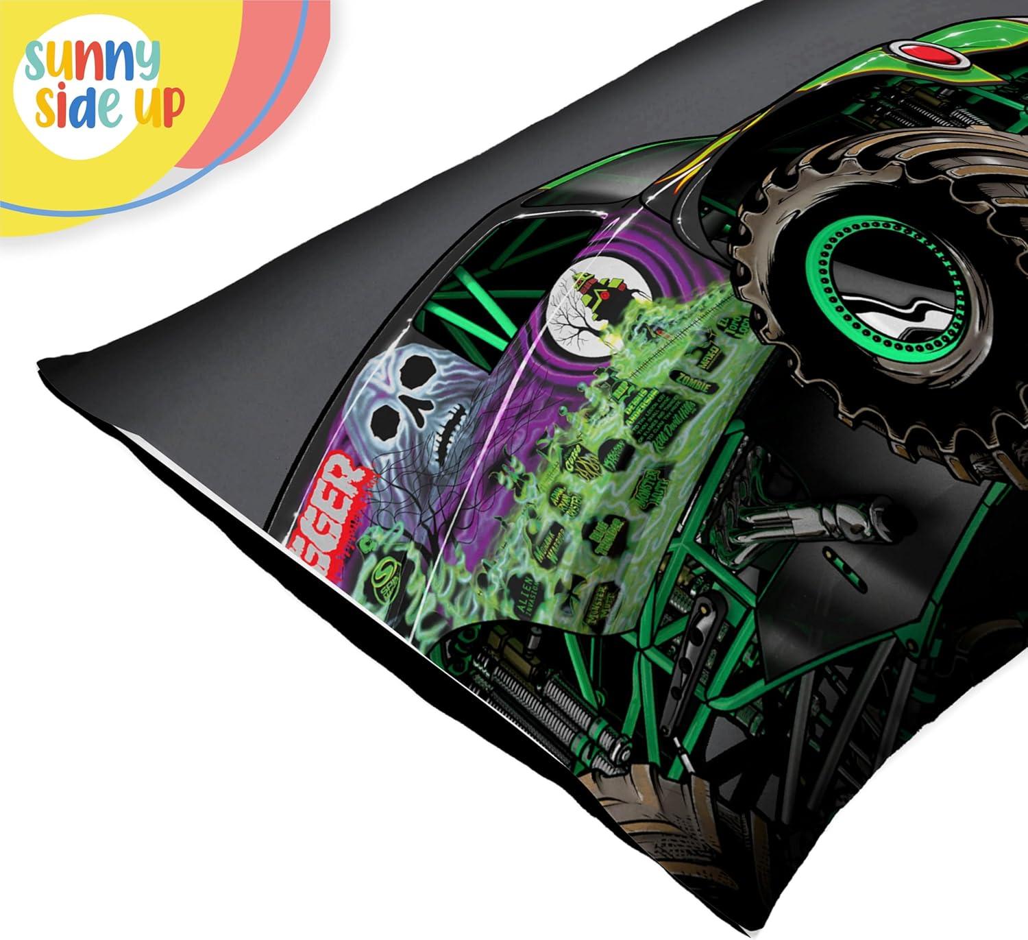 imageSunny Side Up Bluey amp Bingo Pack of 2 Reversible Pillowcases Double Sided Pillow Covers Kids Super Soft BeddingBlack Monster Jam