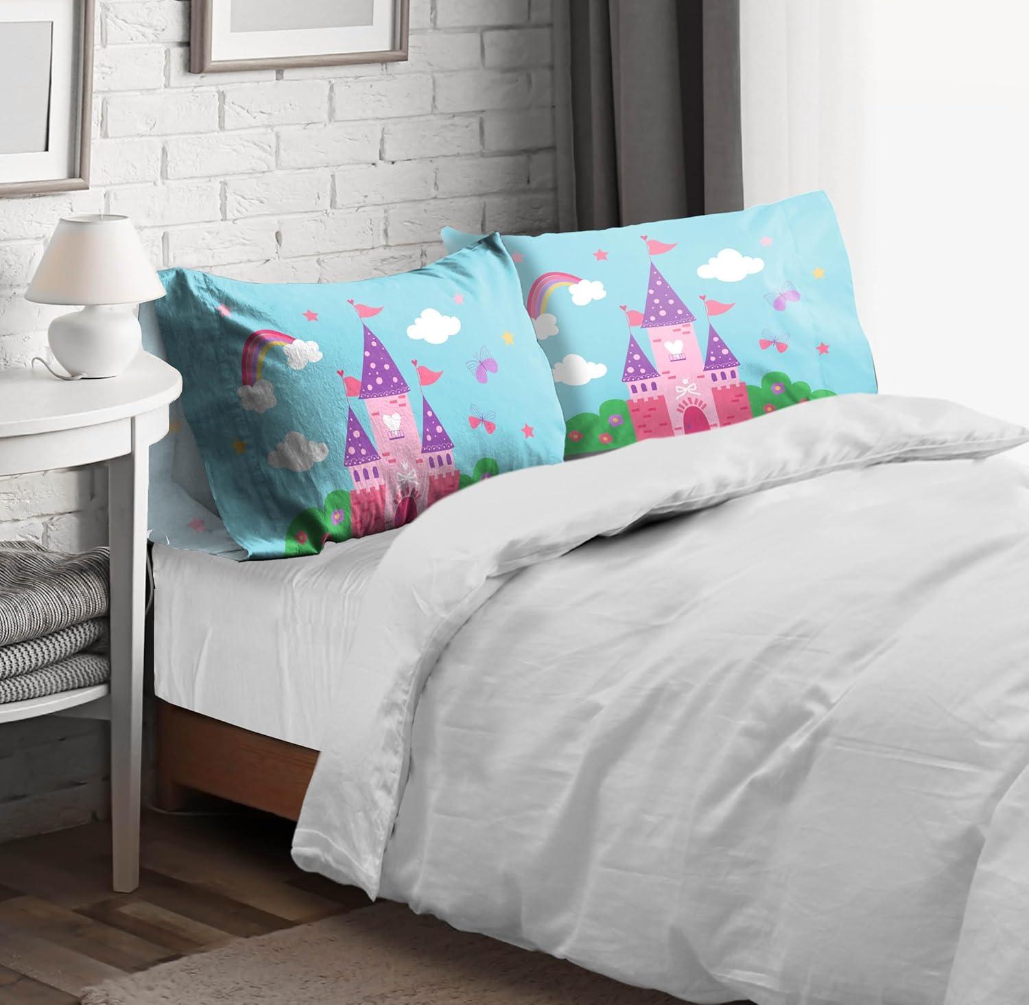 imageSunny Side Up Bluey amp Bingo Pack of 2 Reversible Pillowcases Double Sided Pillow Covers Kids Super Soft BeddingBlue Magic Castle