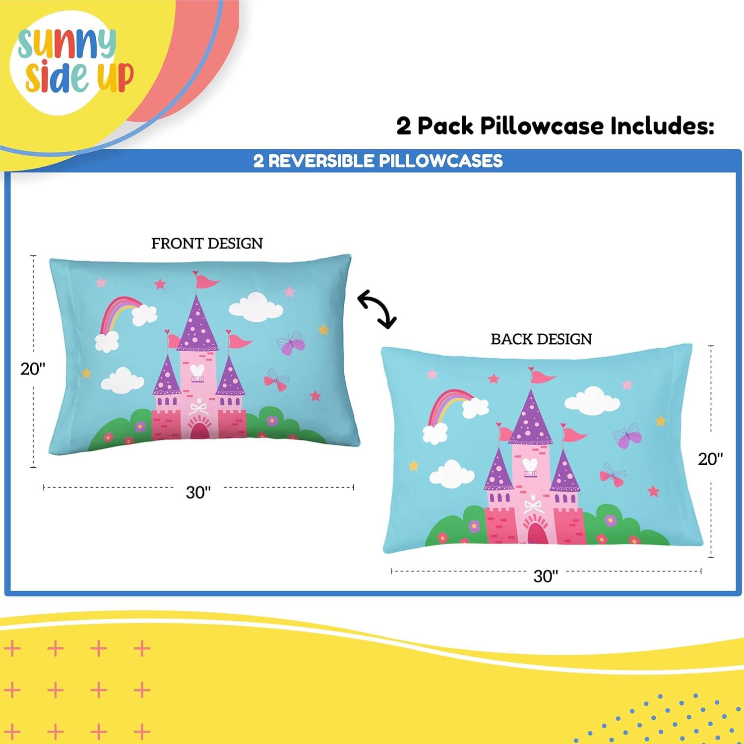imageSunny Side Up Bluey amp Bingo Pack of 2 Reversible Pillowcases Double Sided Pillow Covers Kids Super Soft BeddingBlue Magic Castle