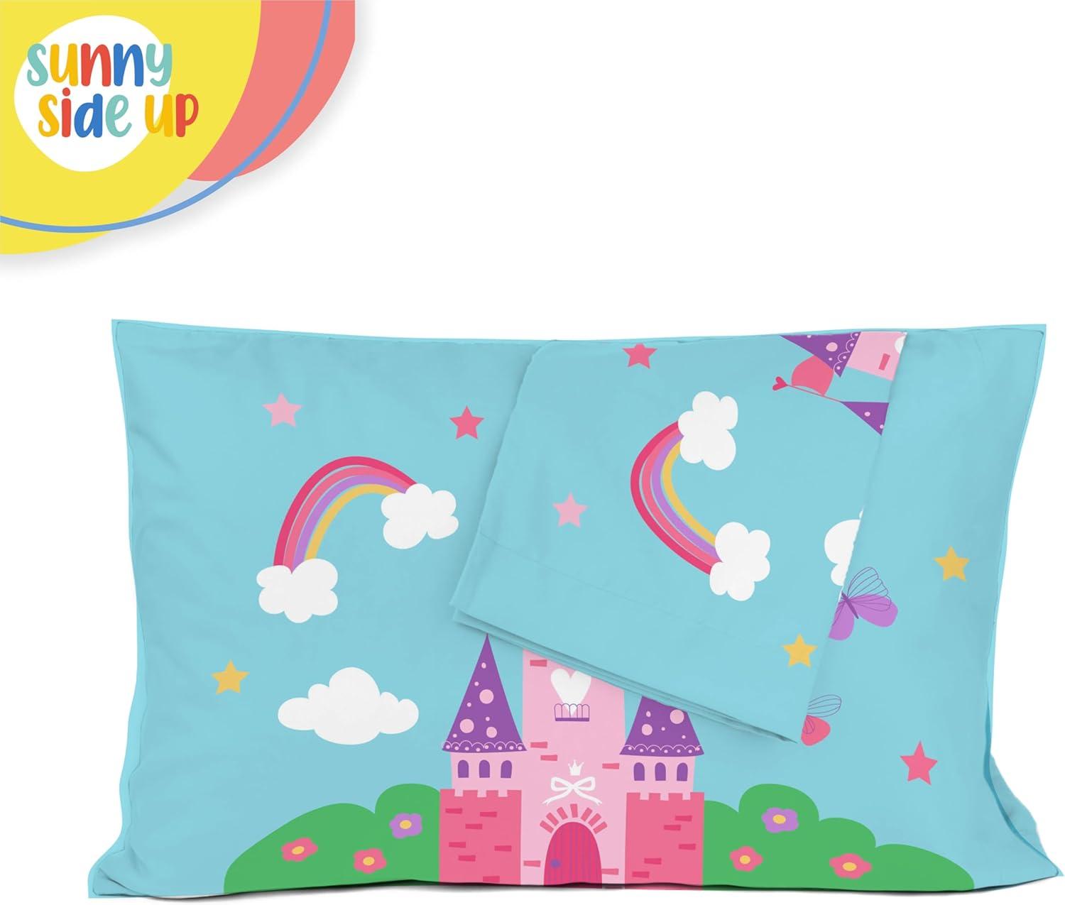 imageSunny Side Up Bluey amp Bingo Pack of 2 Reversible Pillowcases Double Sided Pillow Covers Kids Super Soft BeddingBlue Magic Castle
