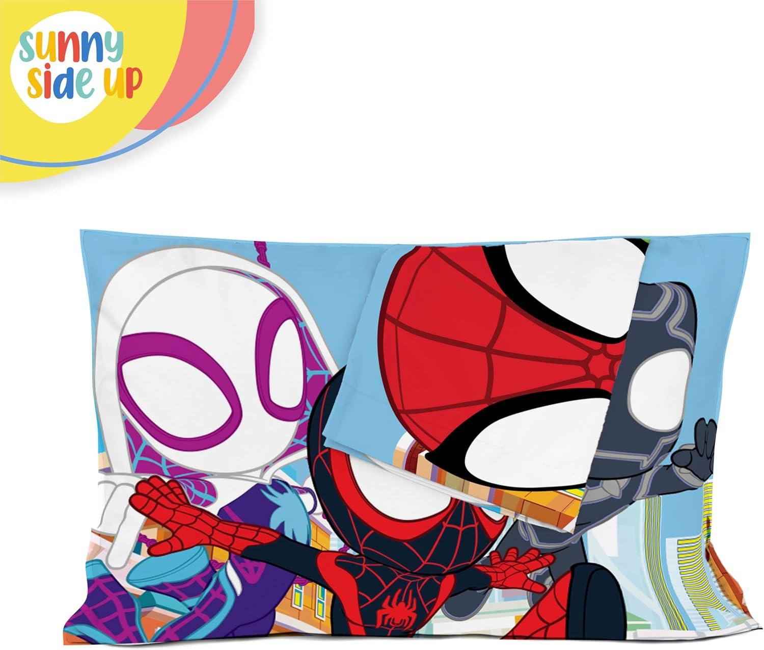 imageSunny Side Up Bluey amp Bingo Pack of 2 Reversible Pillowcases Double Sided Pillow Covers Kids Super Soft BeddingMulti Spidey Friends