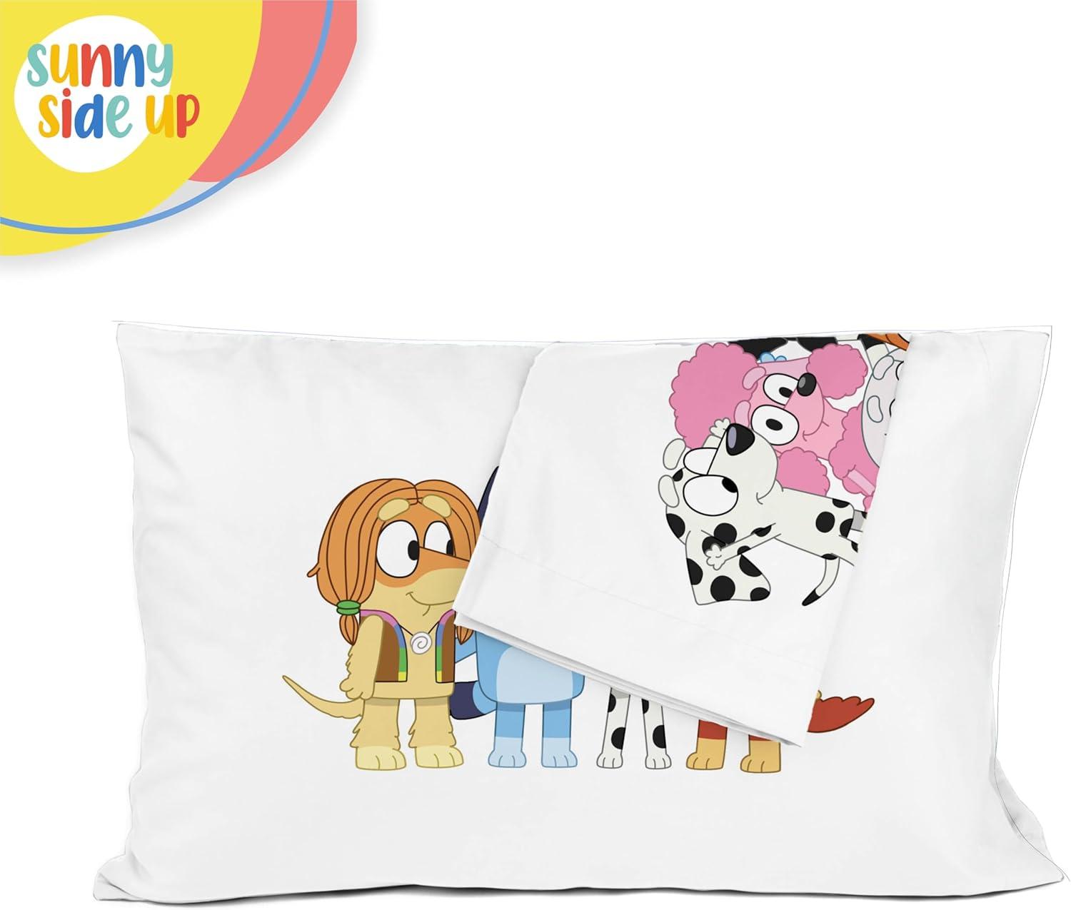imageSunny Side Up Bluey amp Bingo Pack of 2 Reversible Pillowcases Double Sided Pillow Covers Kids Super Soft BeddingWhite Bluey