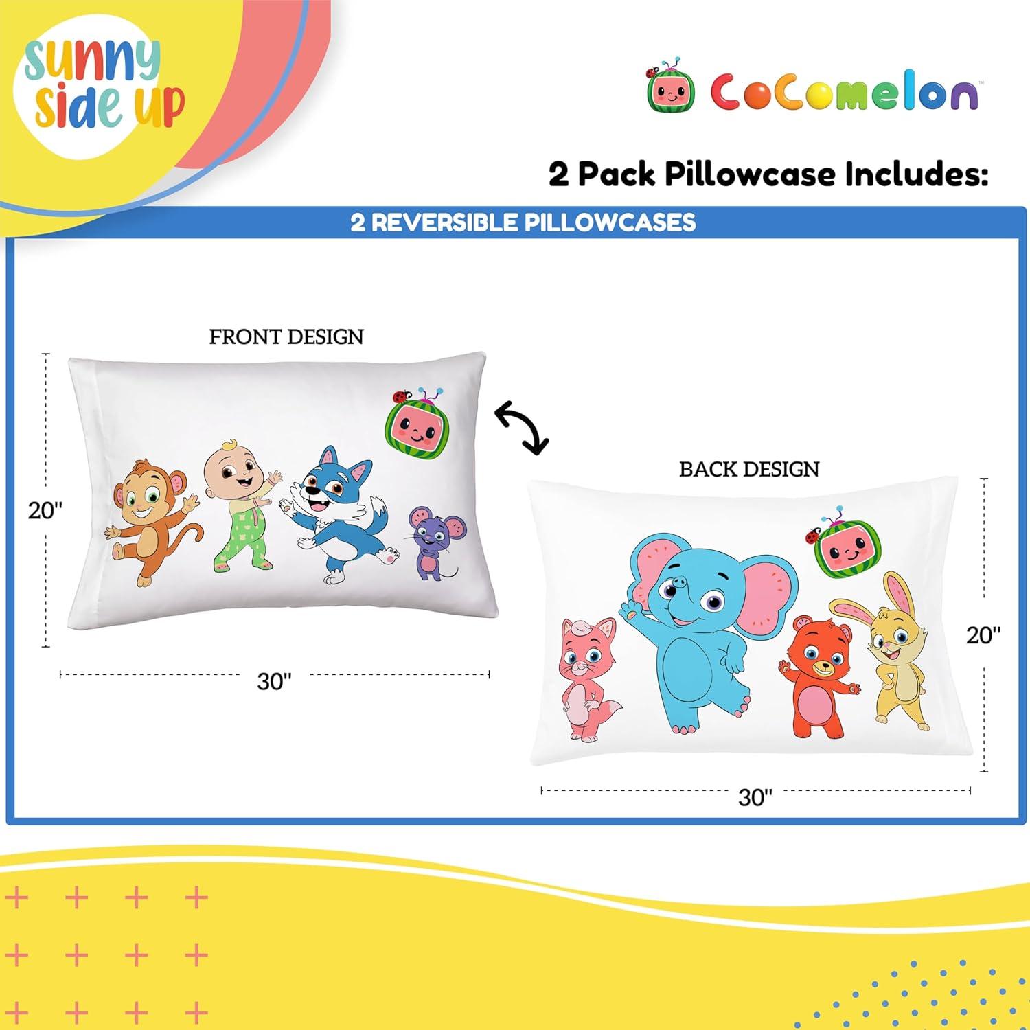 imageSunny Side Up Bluey amp Bingo Pack of 2 Reversible Pillowcases Double Sided Pillow Covers Kids Super Soft BeddingWhite Cocomelon